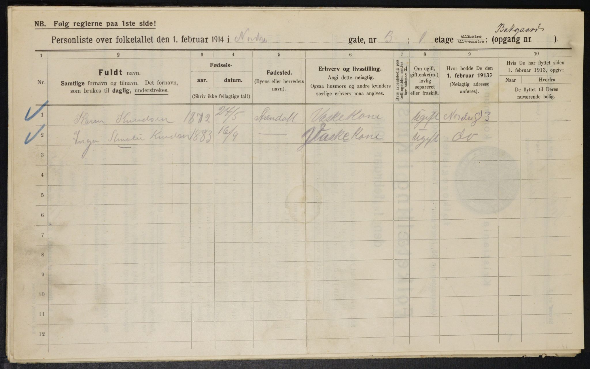 OBA, Kommunal folketelling 1.2.1914 for Kristiania, 1914, s. 73047