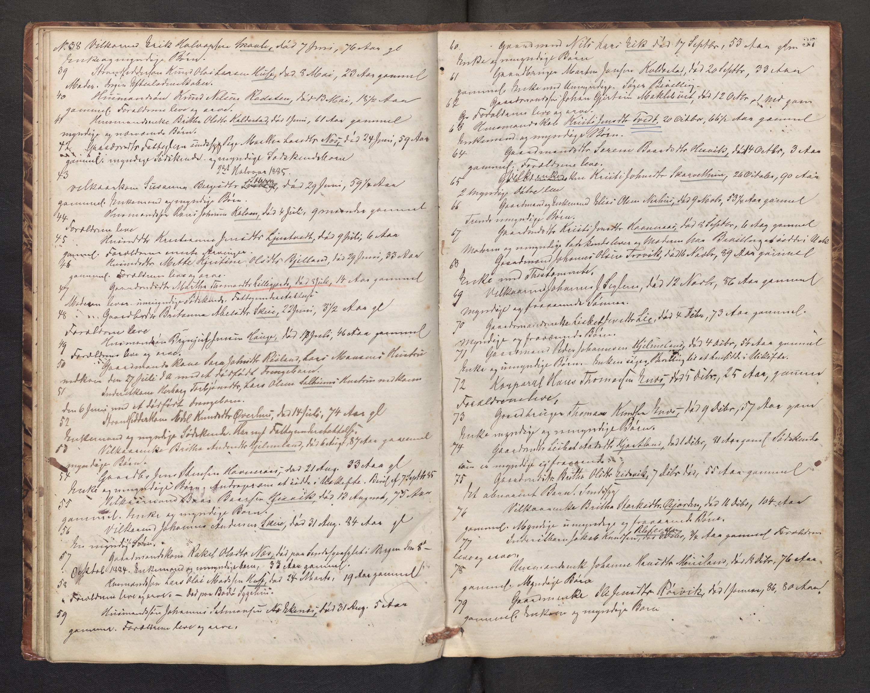 Lensmannen i Kvinnherad, AV/SAB-A-33301/1/0006/L0001: Dødsfallprotokoll, 1864-1890, s. 37