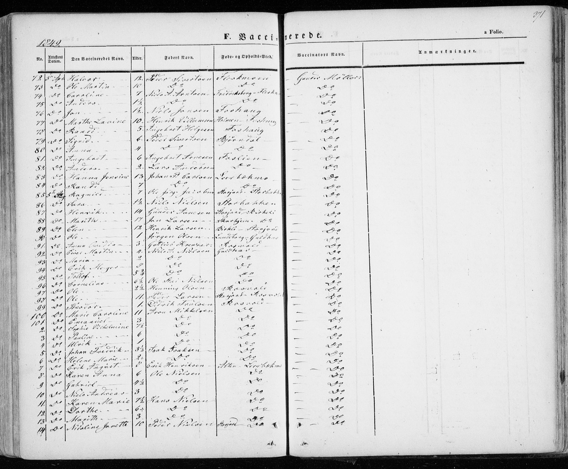 Lenvik sokneprestembete, AV/SATØ-S-1310/H/Ha/Haa/L0006kirke: Ministerialbok nr. 6, 1845-1854, s. 371