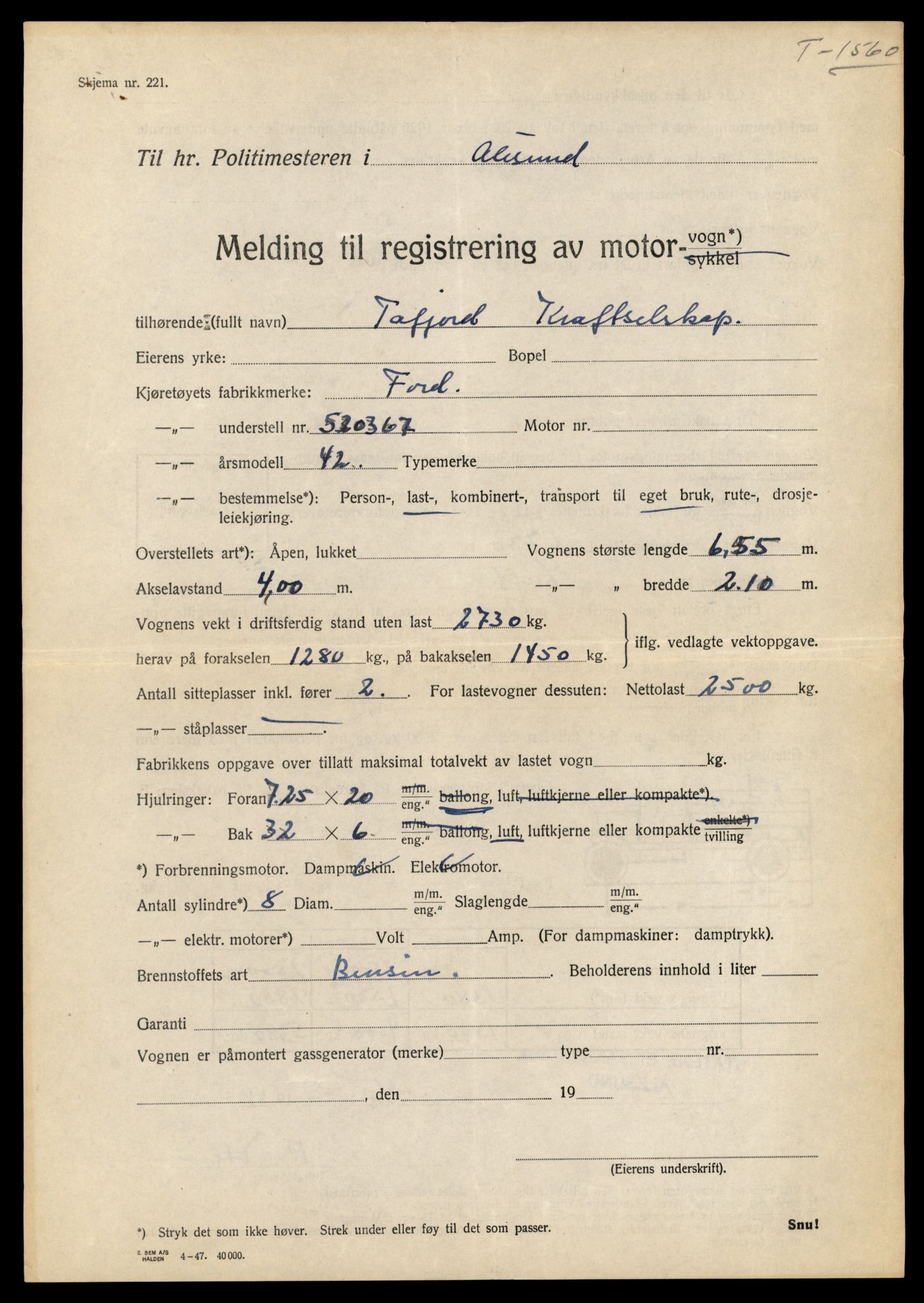 Møre og Romsdal vegkontor - Ålesund trafikkstasjon, AV/SAT-A-4099/F/Fe/L0034: Registreringskort for kjøretøy T 12500 - T 12652, 1927-1998, s. 1666
