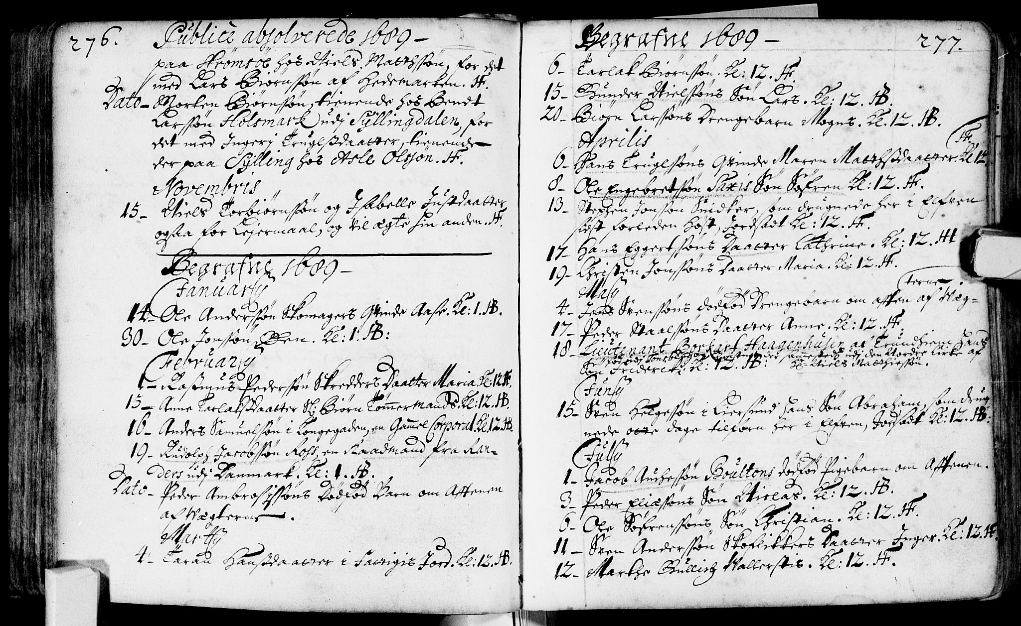 Bragernes kirkebøker, SAKO/A-6/F/Fa/L0002: Ministerialbok nr. I 2, 1680-1705, s. 276-277