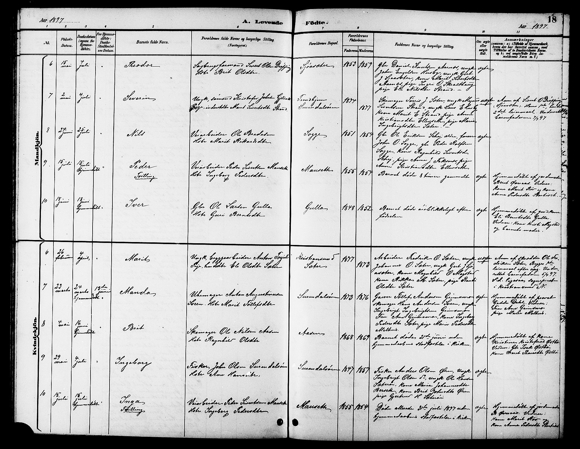 Ministerialprotokoller, klokkerbøker og fødselsregistre - Møre og Romsdal, AV/SAT-A-1454/596/L1058: Klokkerbok nr. 596C01, 1891-1907, s. 18