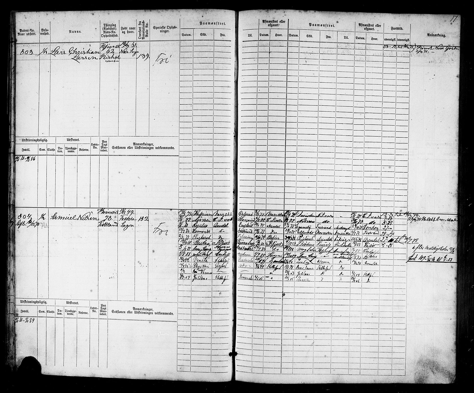 Flekkefjord mønstringskrets, SAK/2031-0018/F/Fb/L0009: Hovedrulle nr 771-1533, Æ-6, 1868-1900, s. 18