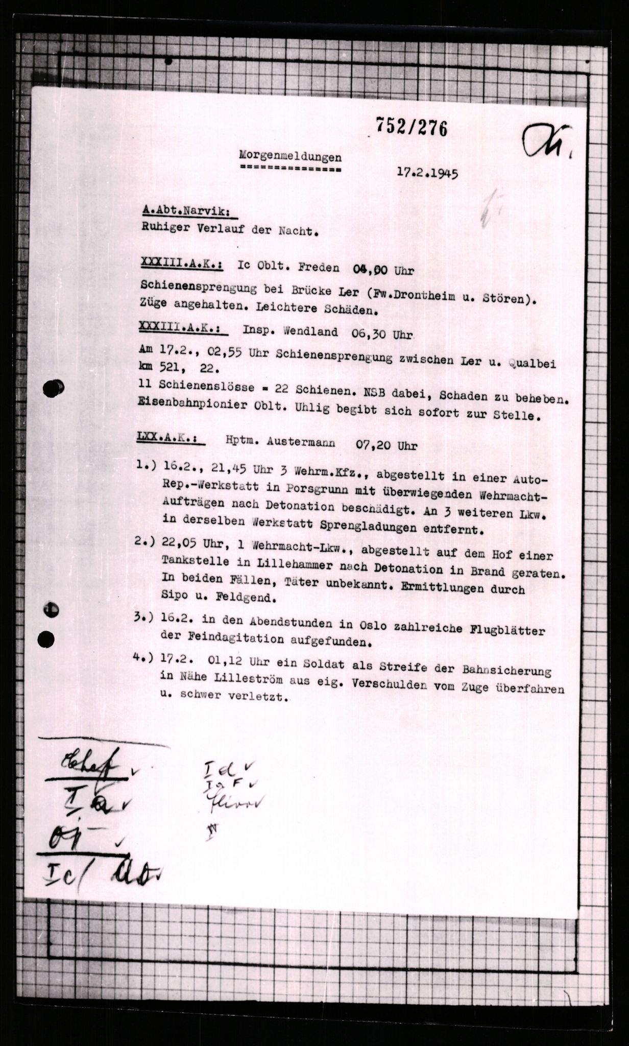 Forsvarets Overkommando. 2 kontor. Arkiv 11.4. Spredte tyske arkivsaker, AV/RA-RAFA-7031/D/Dar/Dara/L0007: Krigsdagbøker for 20. Gebirgs-Armee-Oberkommando (AOK 20), 1945, s. 453