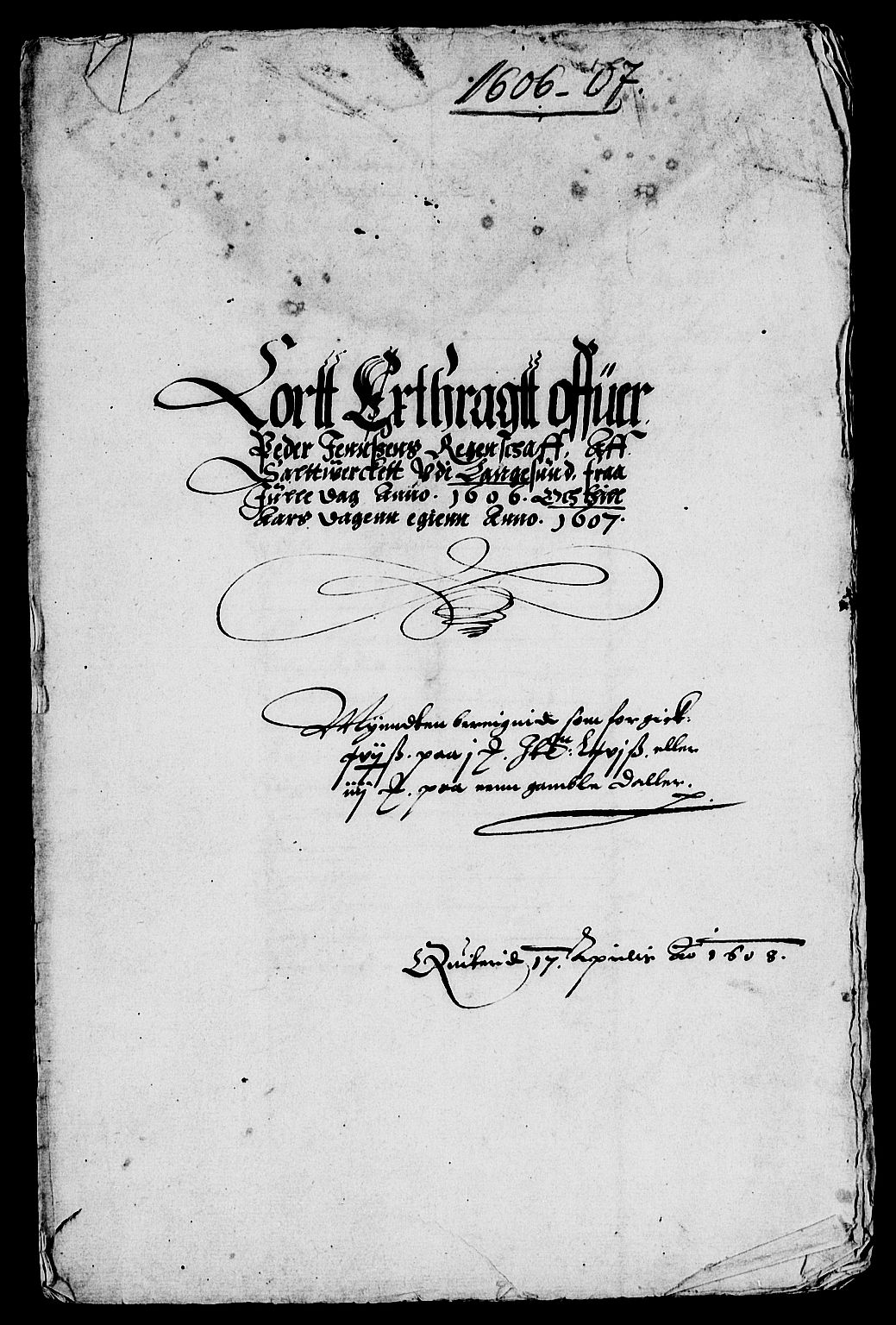 Rentekammeret inntil 1814, Reviderte regnskaper, Lensregnskaper, AV/RA-EA-5023/R/Rb/Rbk/L0002: Langesund saltverk, 1606-1611