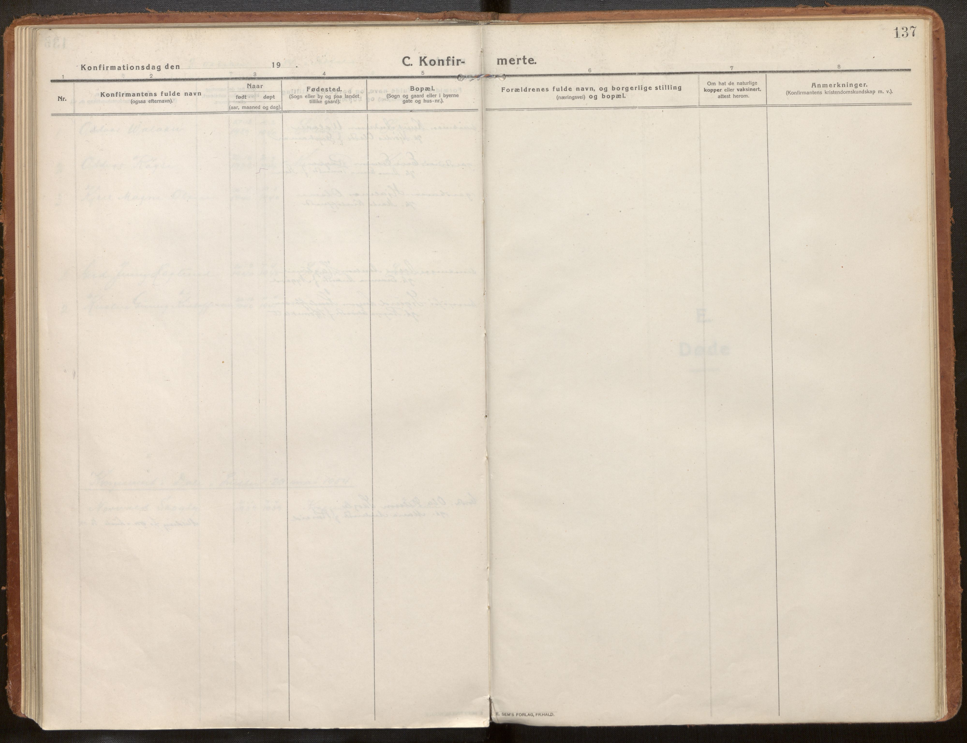 Hafslo sokneprestembete, SAB/A-80301/H/Haa/Haac/L0002: Ministerialbok nr. C 2, 1914-1955, s. 137