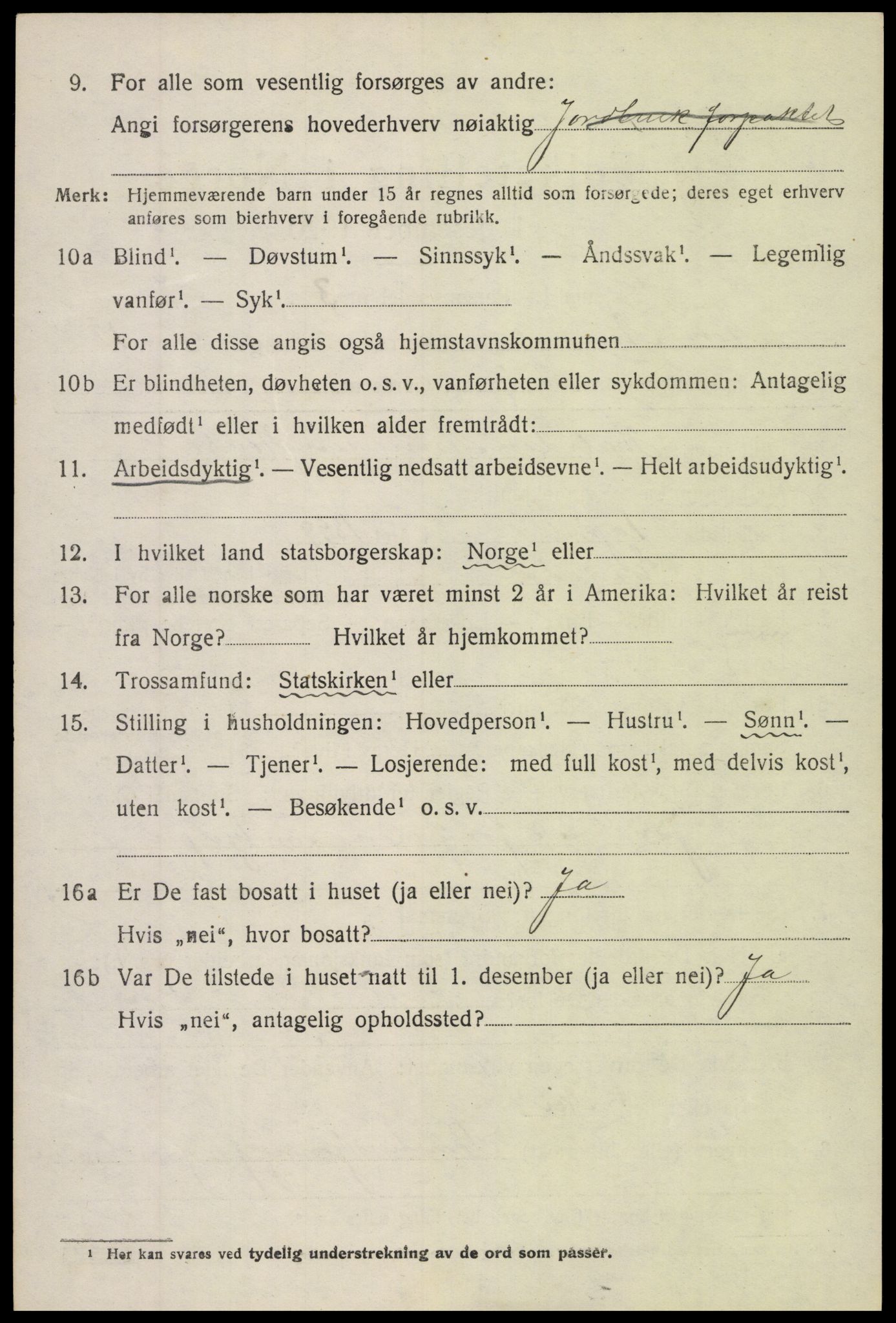 SAH, Folketelling 1920 for 0542 Nord-Aurdal herred, 1920, s. 9949