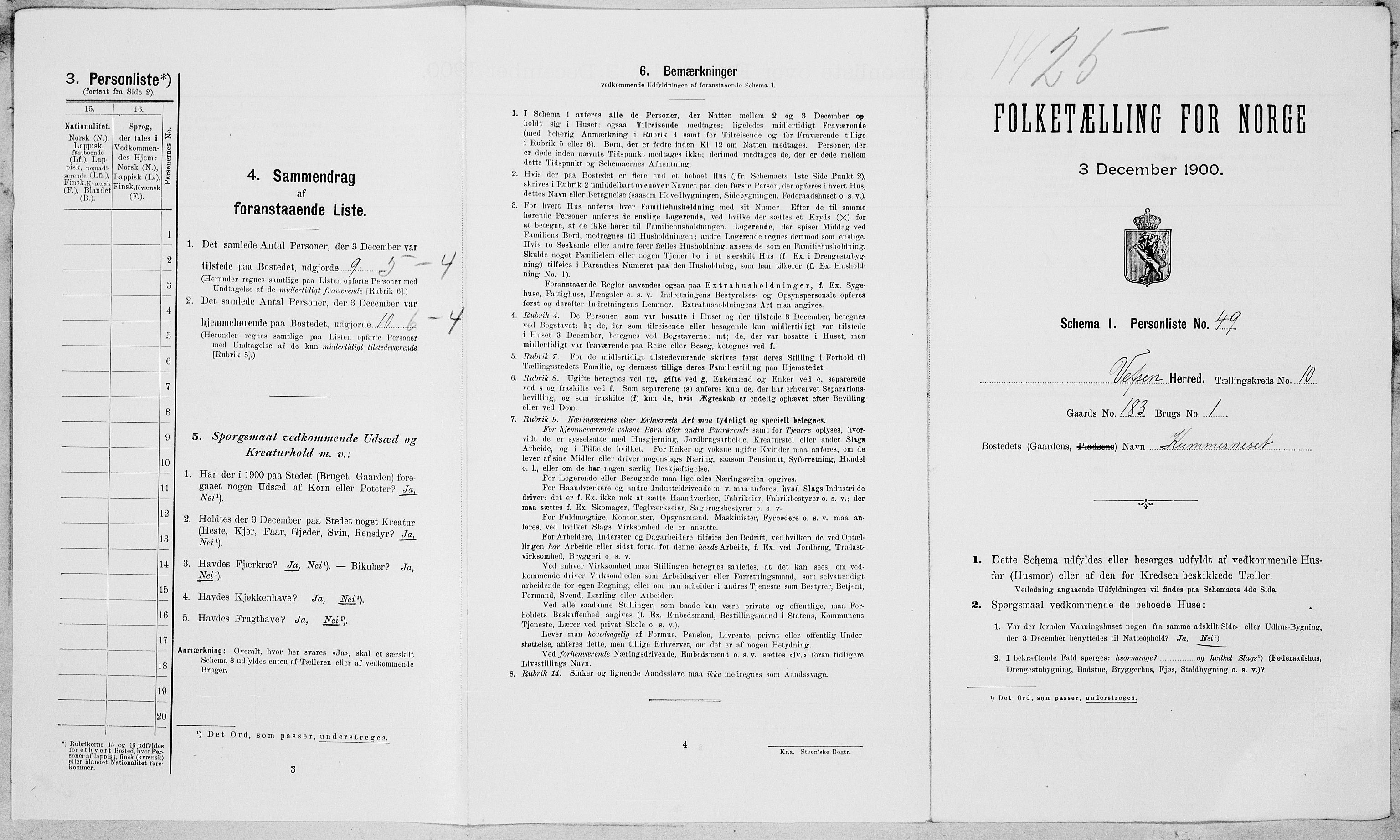 SAT, Folketelling 1900 for 1824 Vefsn herred, 1900, s. 975