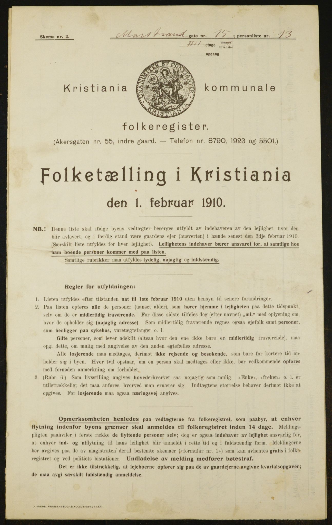 OBA, Kommunal folketelling 1.2.1910 for Kristiania, 1910, s. 62626