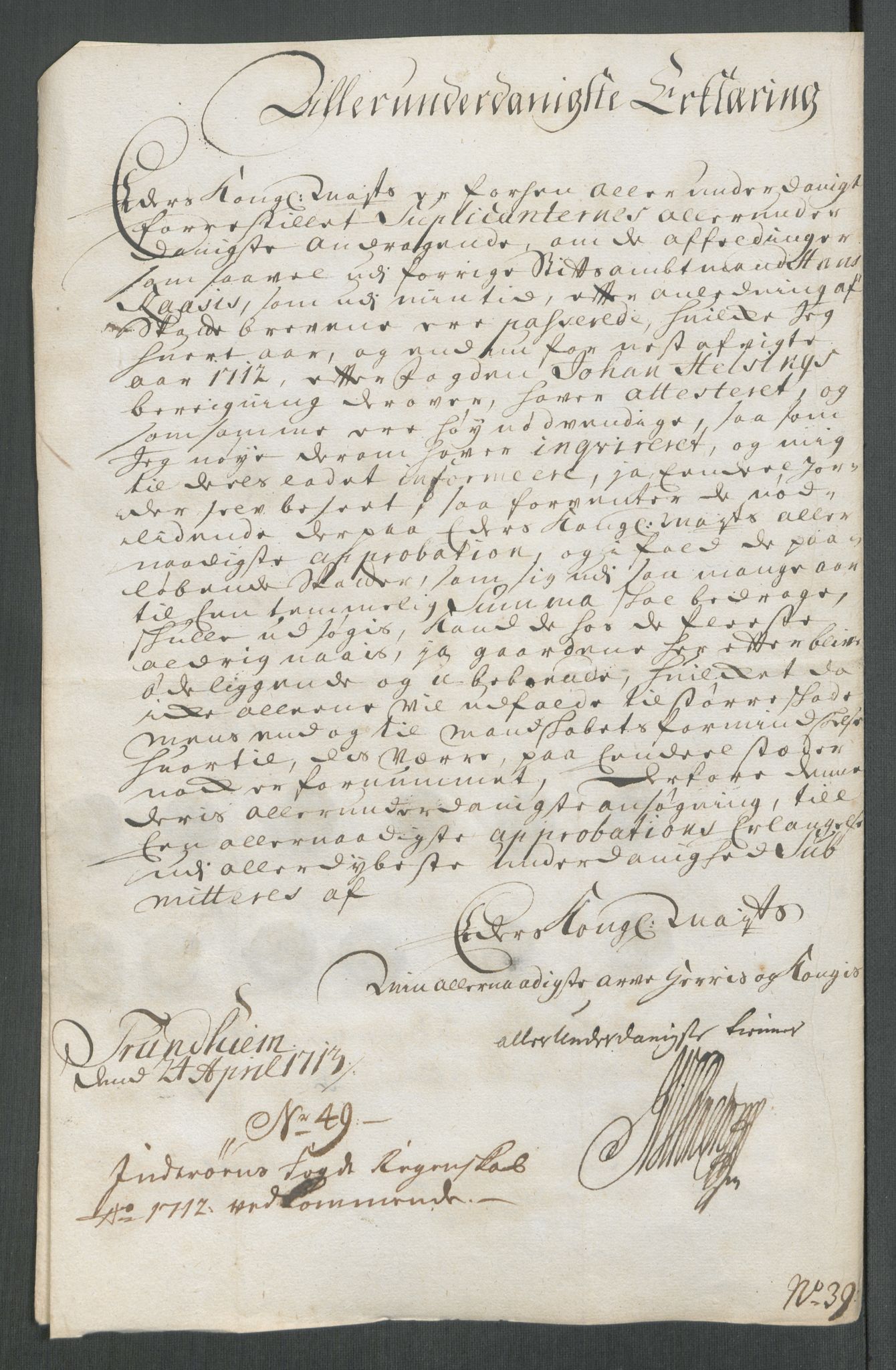 Rentekammeret inntil 1814, Reviderte regnskaper, Fogderegnskap, RA/EA-4092/R63/L4320: Fogderegnskap Inderøy, 1712, s. 341