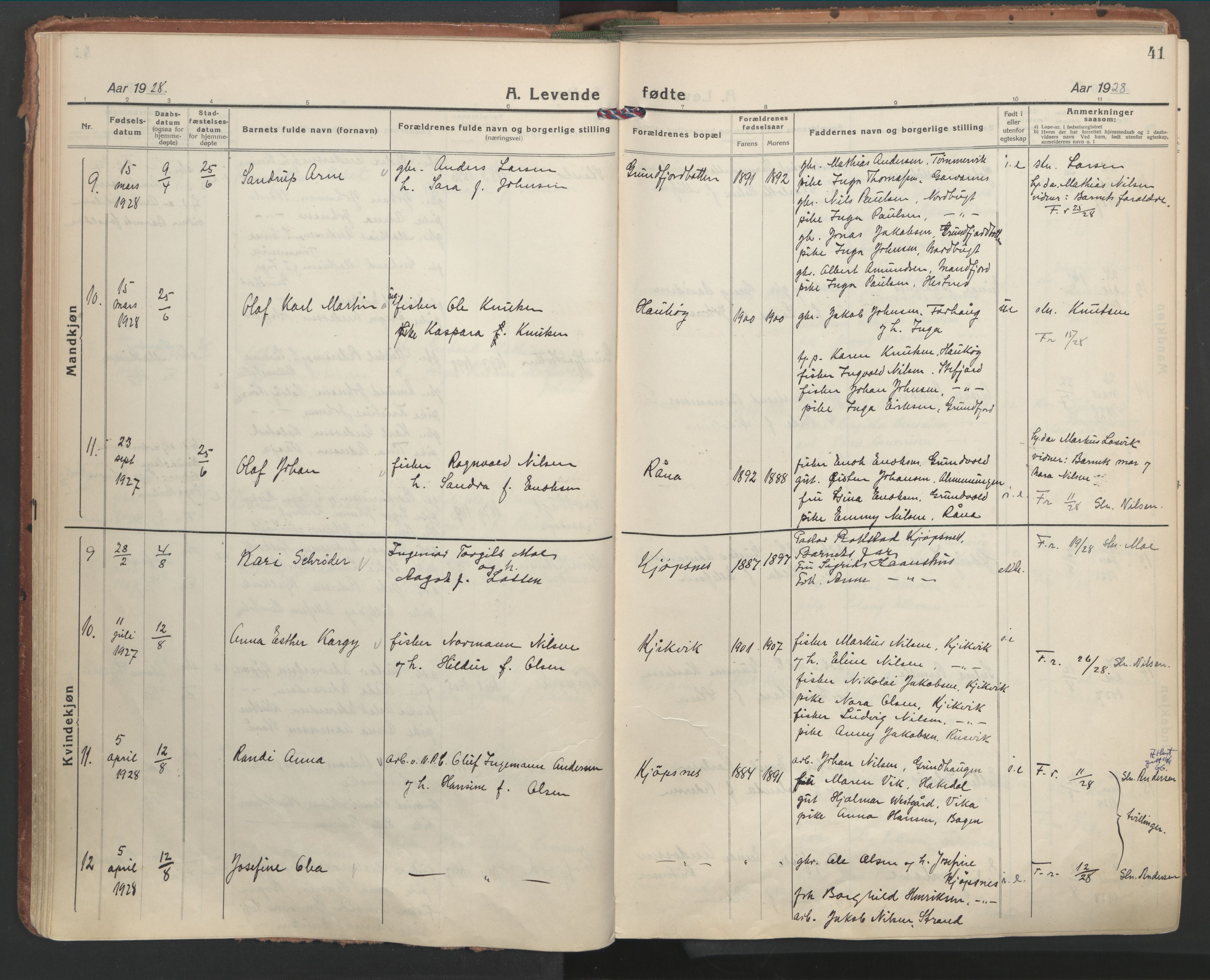 Ministerialprotokoller, klokkerbøker og fødselsregistre - Nordland, AV/SAT-A-1459/861/L0873: Ministerialbok nr. 861A08, 1923-1932, s. 41