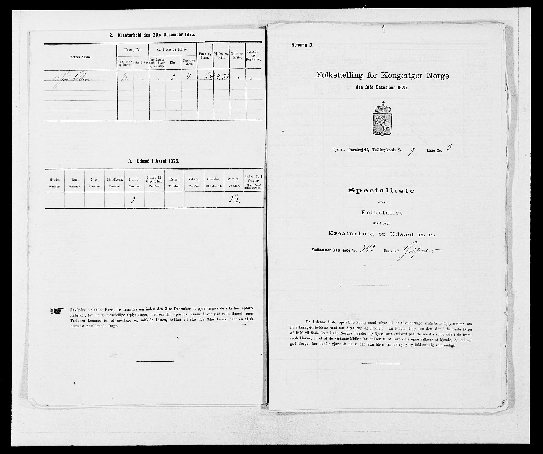 SAB, Folketelling 1875 for 1223P Tysnes prestegjeld, 1875, s. 1029