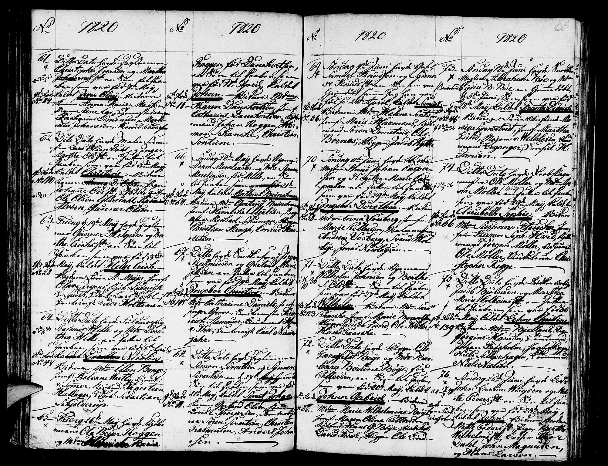 Nykirken Sokneprestembete, AV/SAB-A-77101/H/Haa/L0006: Ministerialbok nr. A 6, 1808-1820, s. 68