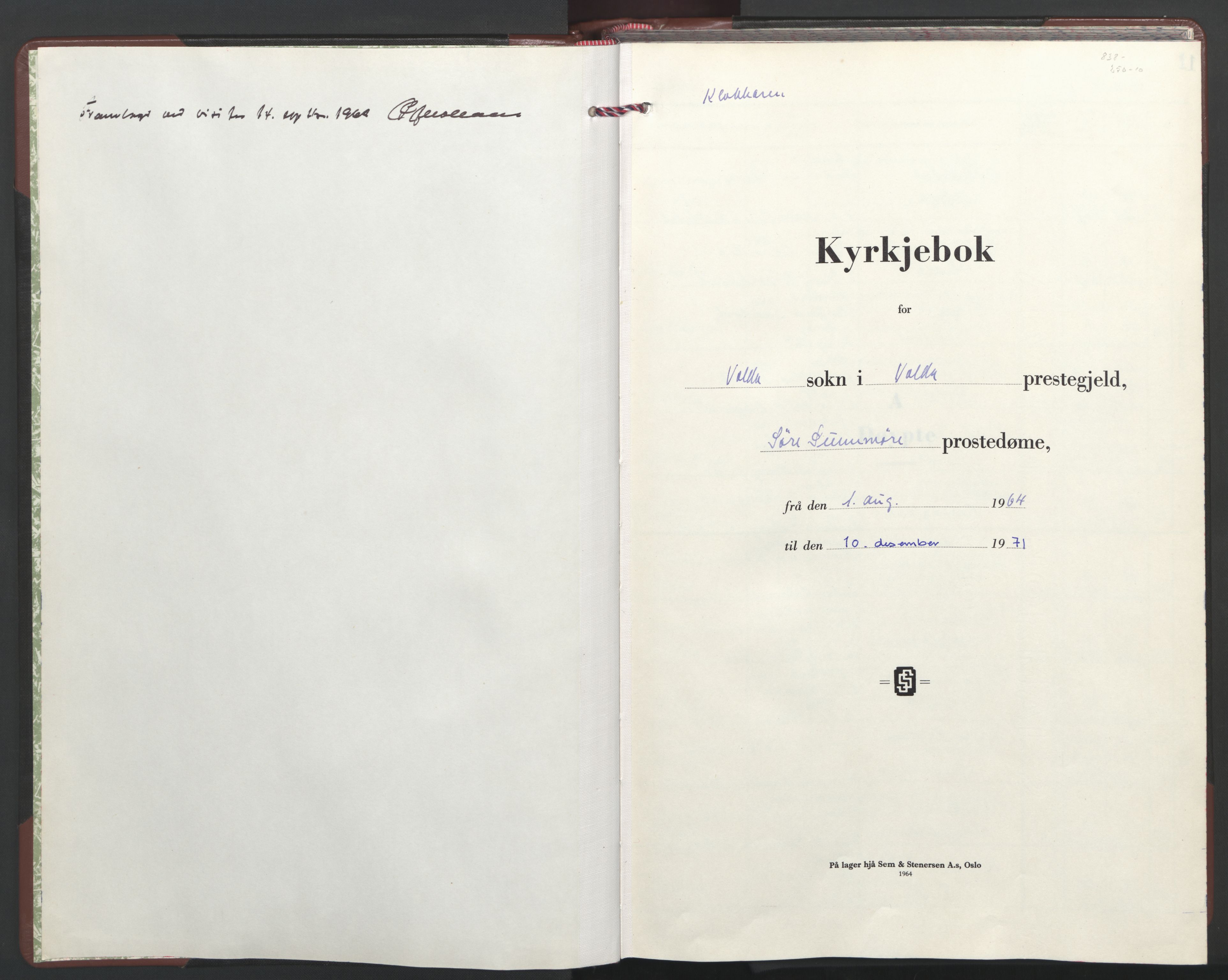 Ministerialprotokoller, klokkerbøker og fødselsregistre - Møre og Romsdal, SAT/A-1454/511/L0164: Klokkerbok nr. 511C10, 1964-1972