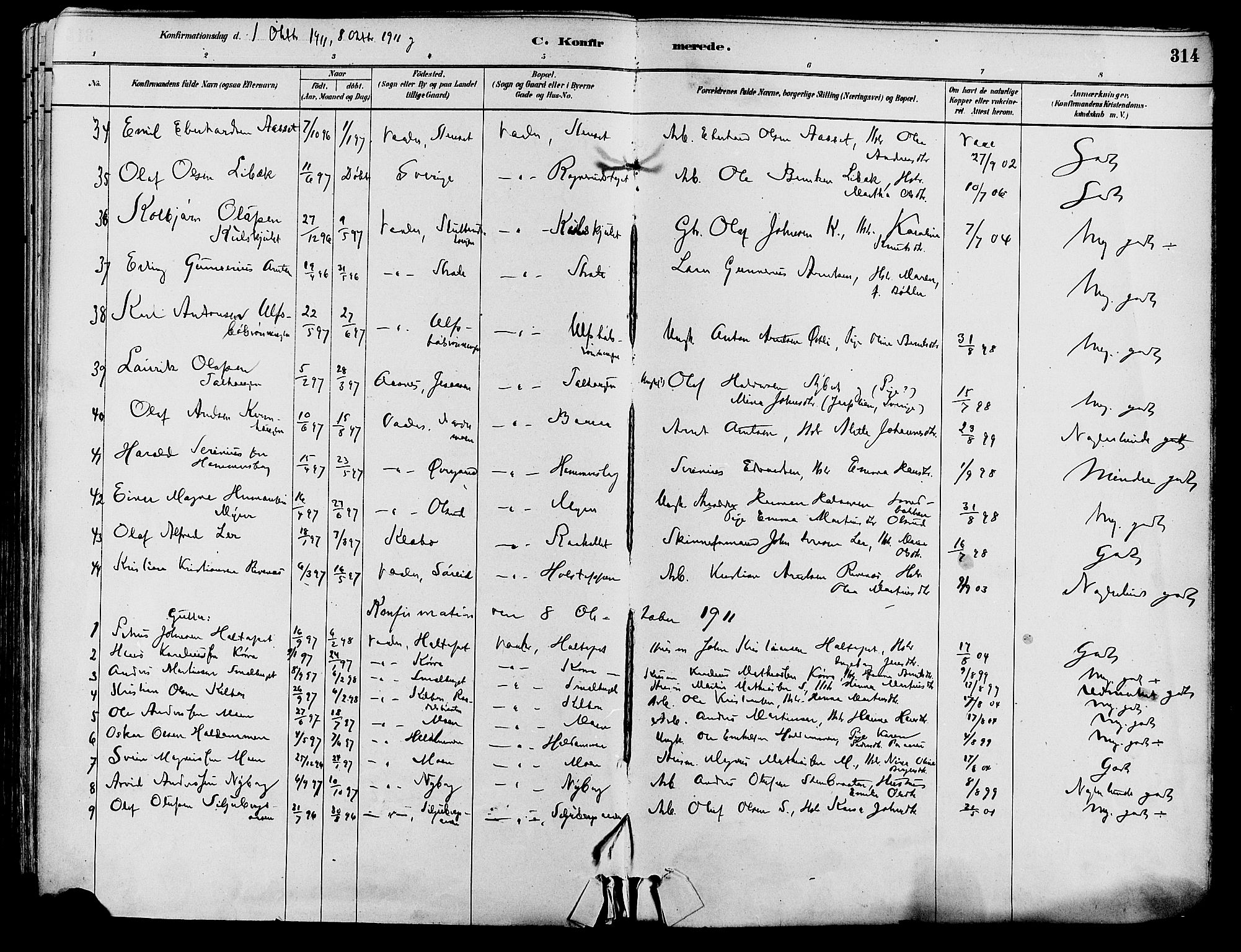 Våler prestekontor, Hedmark, AV/SAH-PREST-040/H/Ha/Haa/L0002: Ministerialbok nr. 3, 1879-1911, s. 314