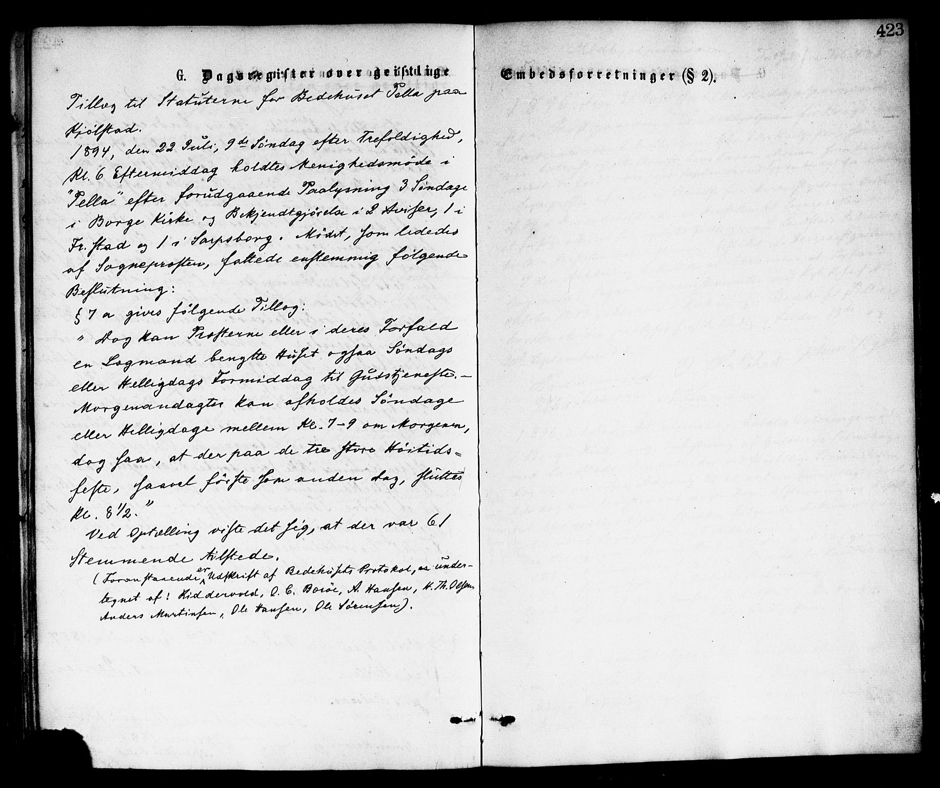 Borge prestekontor Kirkebøker, SAO/A-10903/F/Fa/L0007: Ministerialbok nr. I 7, 1875-1886, s. 423