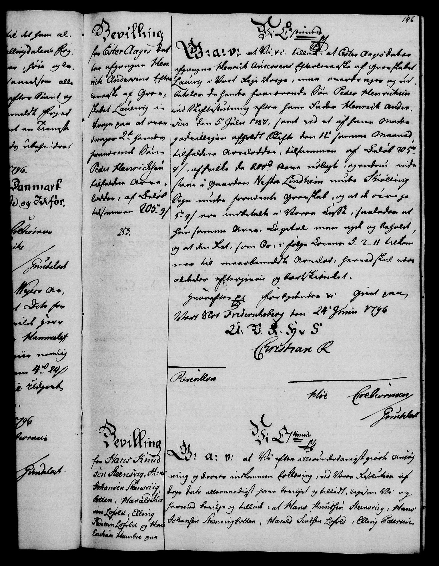 Rentekammeret, Kammerkanselliet, RA/EA-3111/G/Gg/Gga/L0016: Norsk ekspedisjonsprotokoll med register (merket RK 53.16), 1794-1800, s. 146