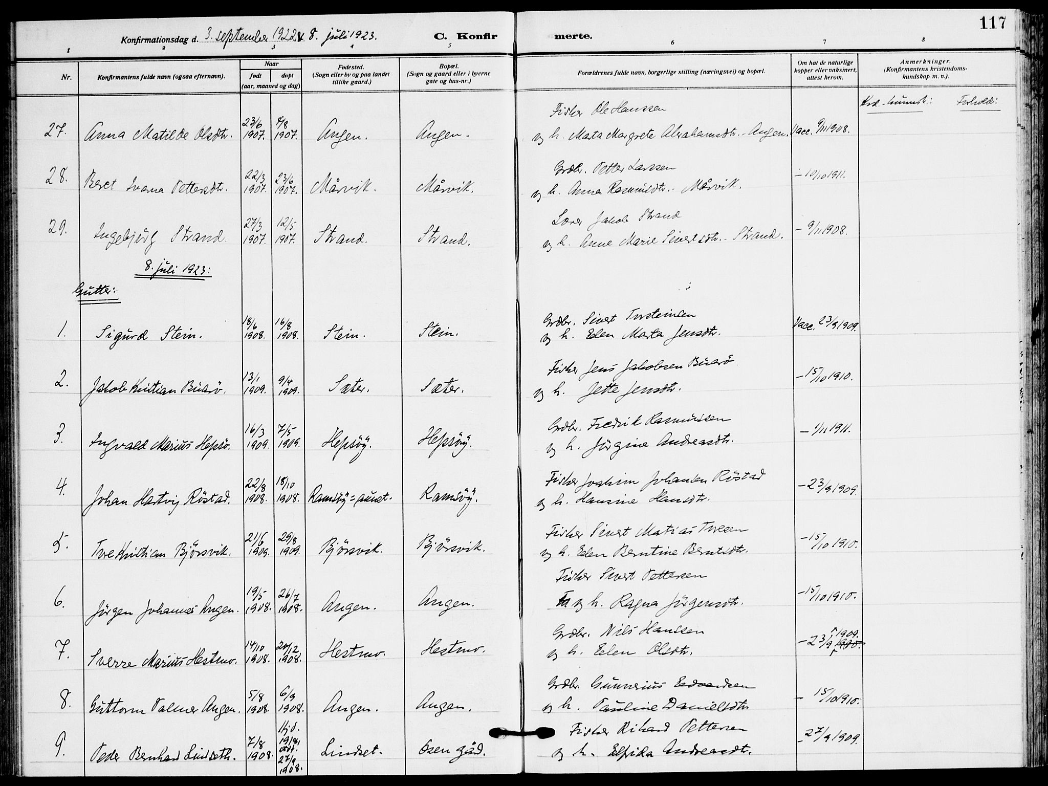 Ministerialprotokoller, klokkerbøker og fødselsregistre - Sør-Trøndelag, SAT/A-1456/658/L0724: Ministerialbok nr. 658A03, 1912-1924, s. 117