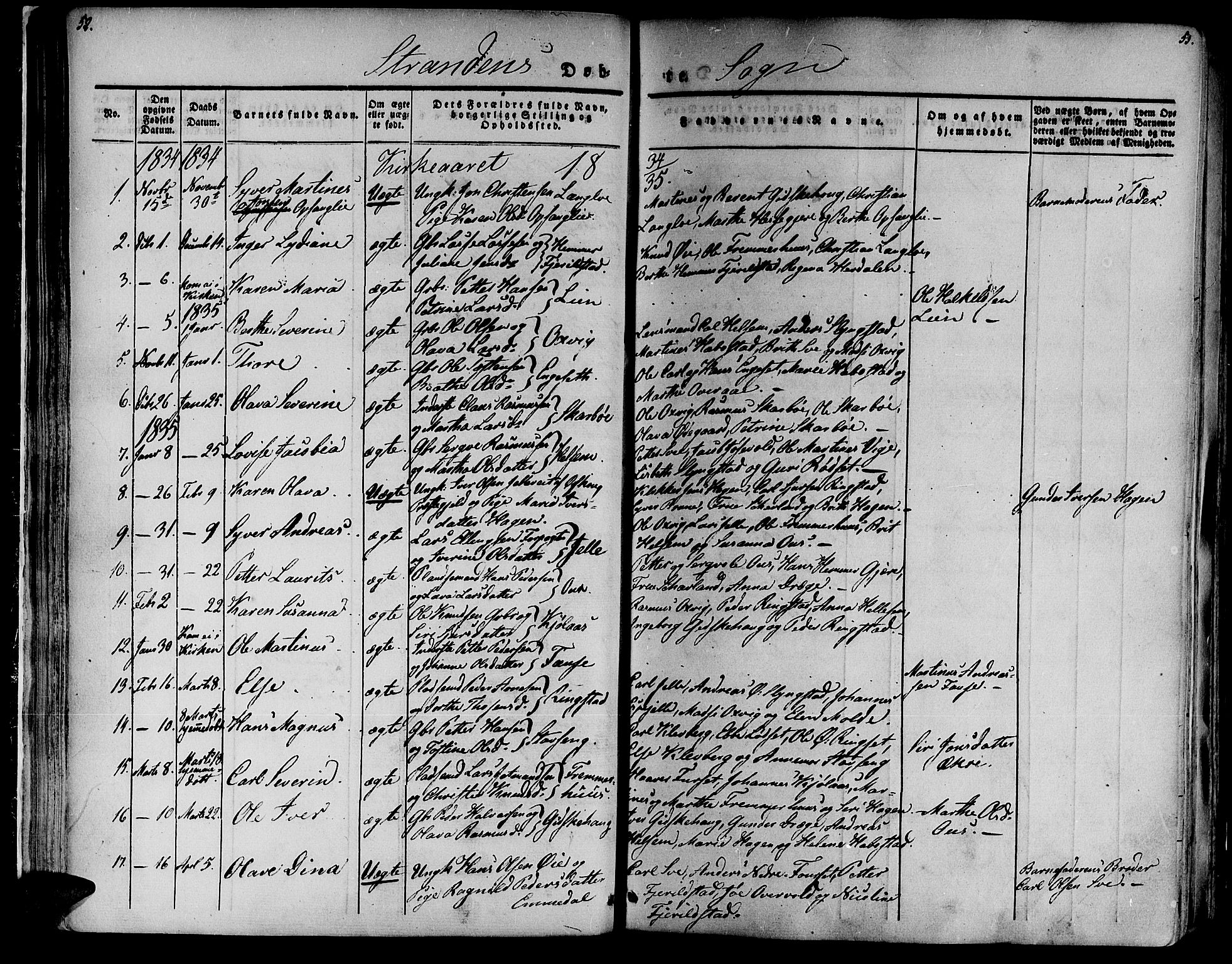 Ministerialprotokoller, klokkerbøker og fødselsregistre - Møre og Romsdal, AV/SAT-A-1454/520/L0274: Ministerialbok nr. 520A04, 1827-1864, s. 52-53