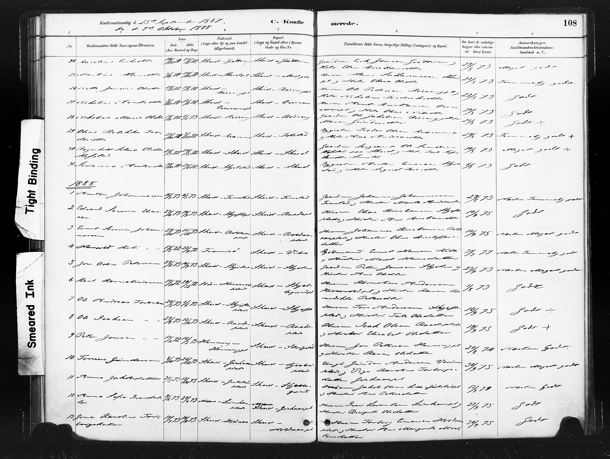 Ministerialprotokoller, klokkerbøker og fødselsregistre - Nord-Trøndelag, SAT/A-1458/736/L0361: Ministerialbok nr. 736A01, 1884-1906, s. 108