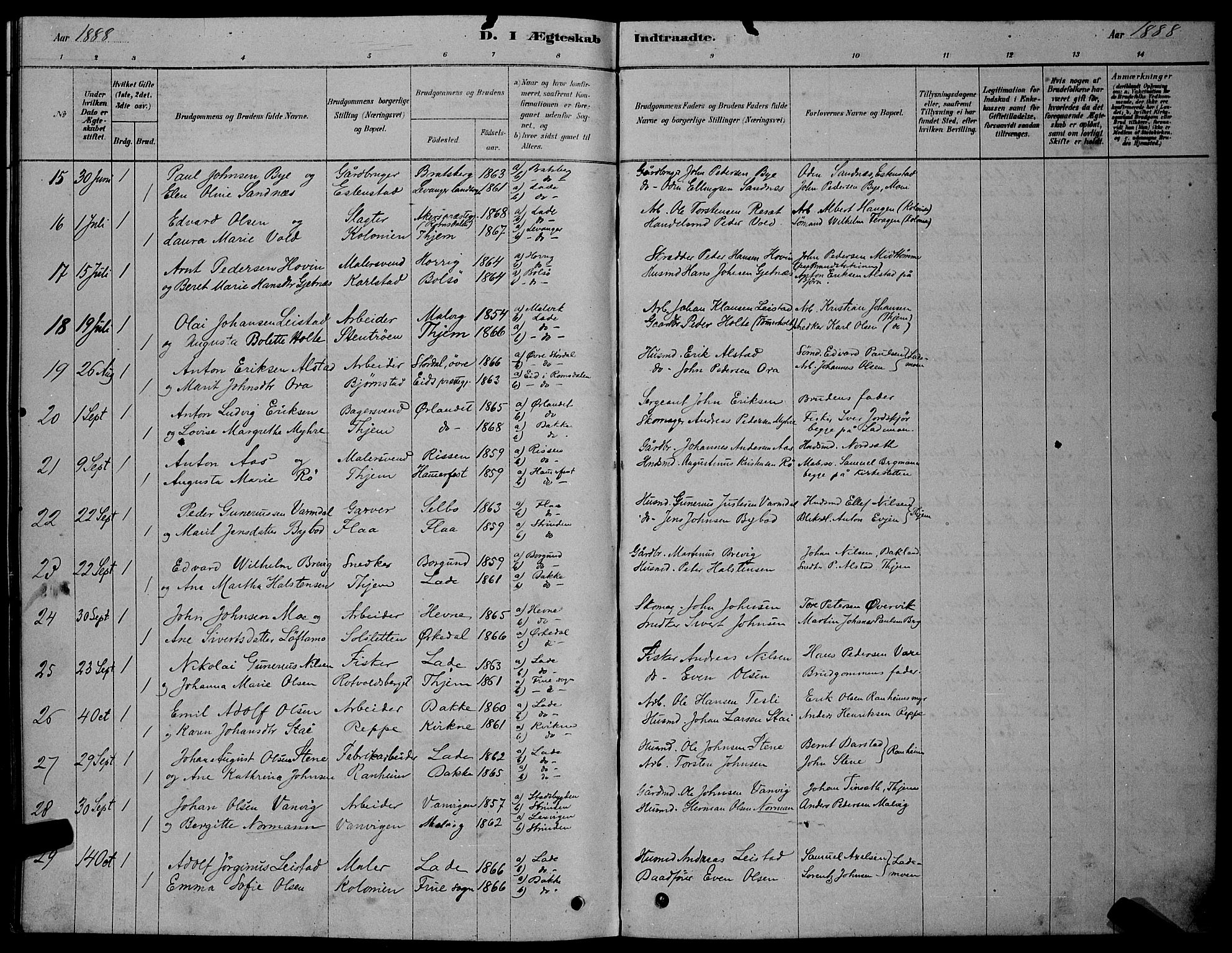 Ministerialprotokoller, klokkerbøker og fødselsregistre - Sør-Trøndelag, AV/SAT-A-1456/606/L0312: Klokkerbok nr. 606C08, 1878-1894