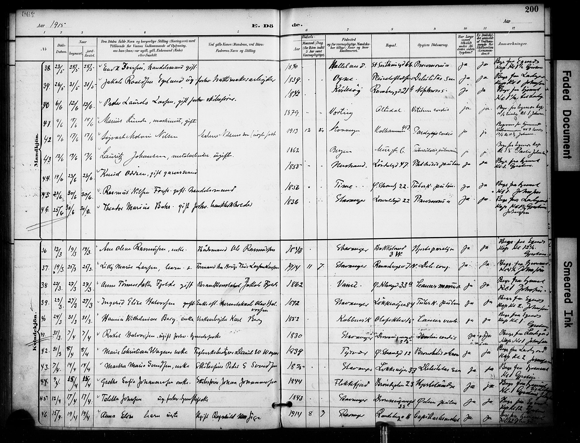 Domkirken sokneprestkontor, AV/SAST-A-101812/001/30/30BA/L0032: Ministerialbok nr. A 31, 1896-1917, s. 200