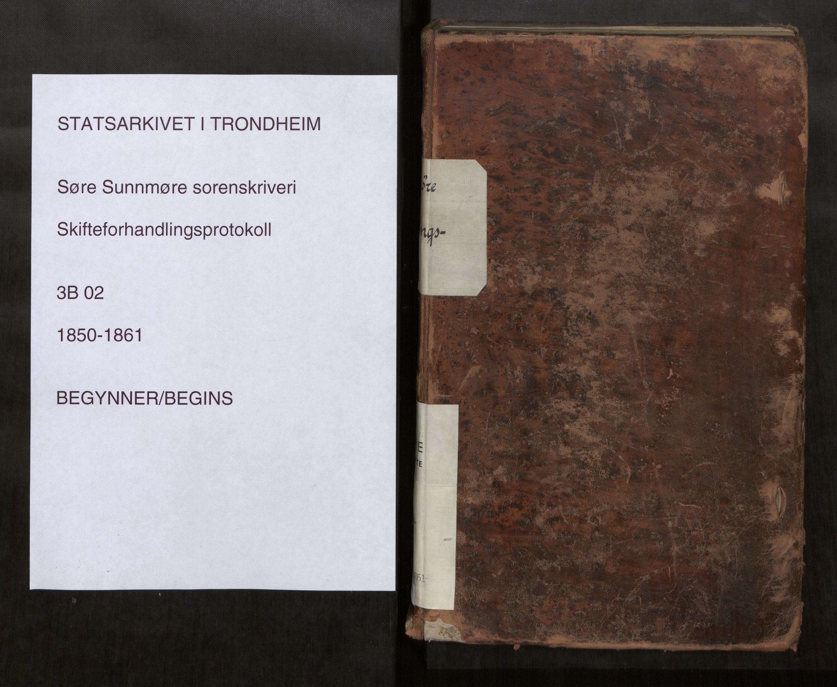 Søre Sunnmøre sorenskriveri, SAT/A-4122/1/3/3B/L0002: Skiftebehandlings- / Skifteforhandlingsprotokollar, 1850-1861