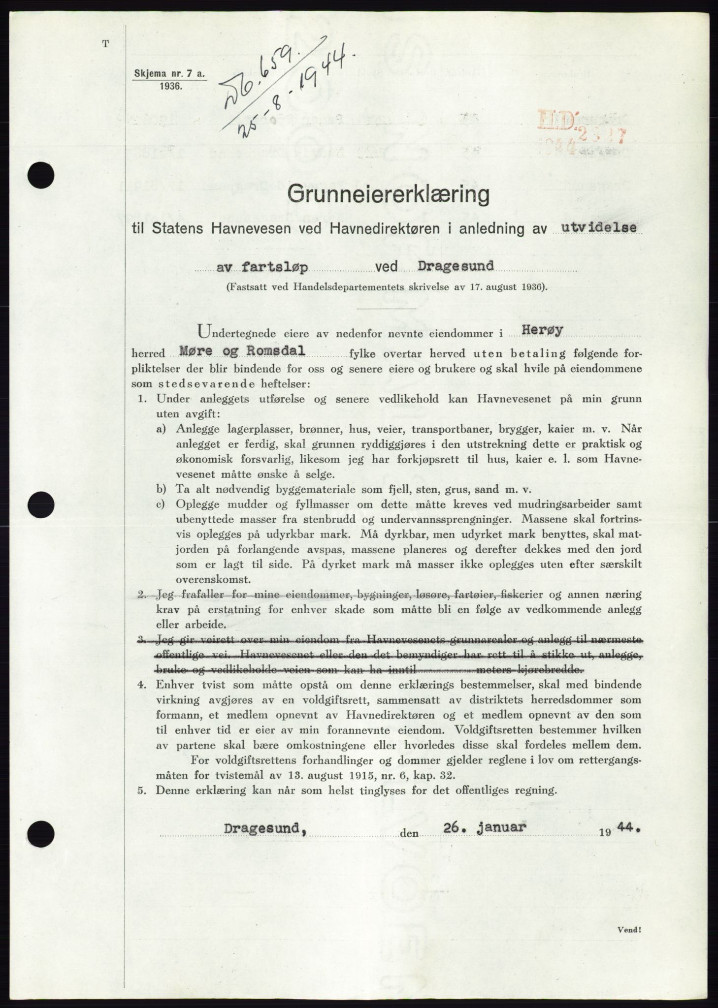 Søre Sunnmøre sorenskriveri, SAT/A-4122/1/2/2C/L0076: Pantebok nr. 2A, 1943-1944, Dagboknr: 659/1944