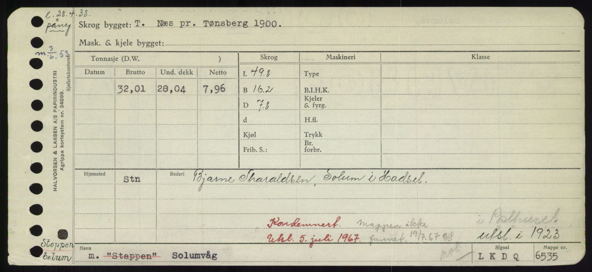 Sjøfartsdirektoratet med forløpere, Skipsmålingen, RA/S-1627/H/Hd/L0035: Fartøy, Sma-Spu, s. 313