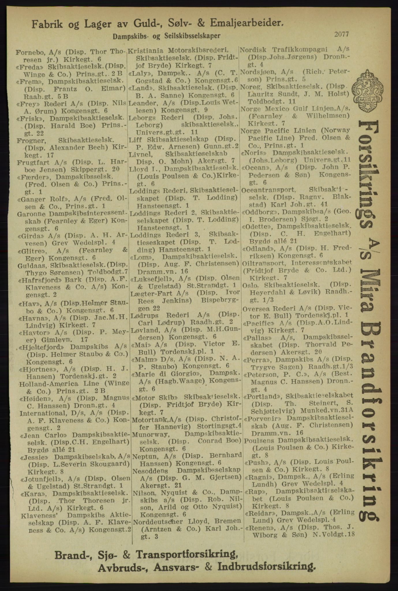 Kristiania/Oslo adressebok, PUBL/-, 1918, s. 2230
