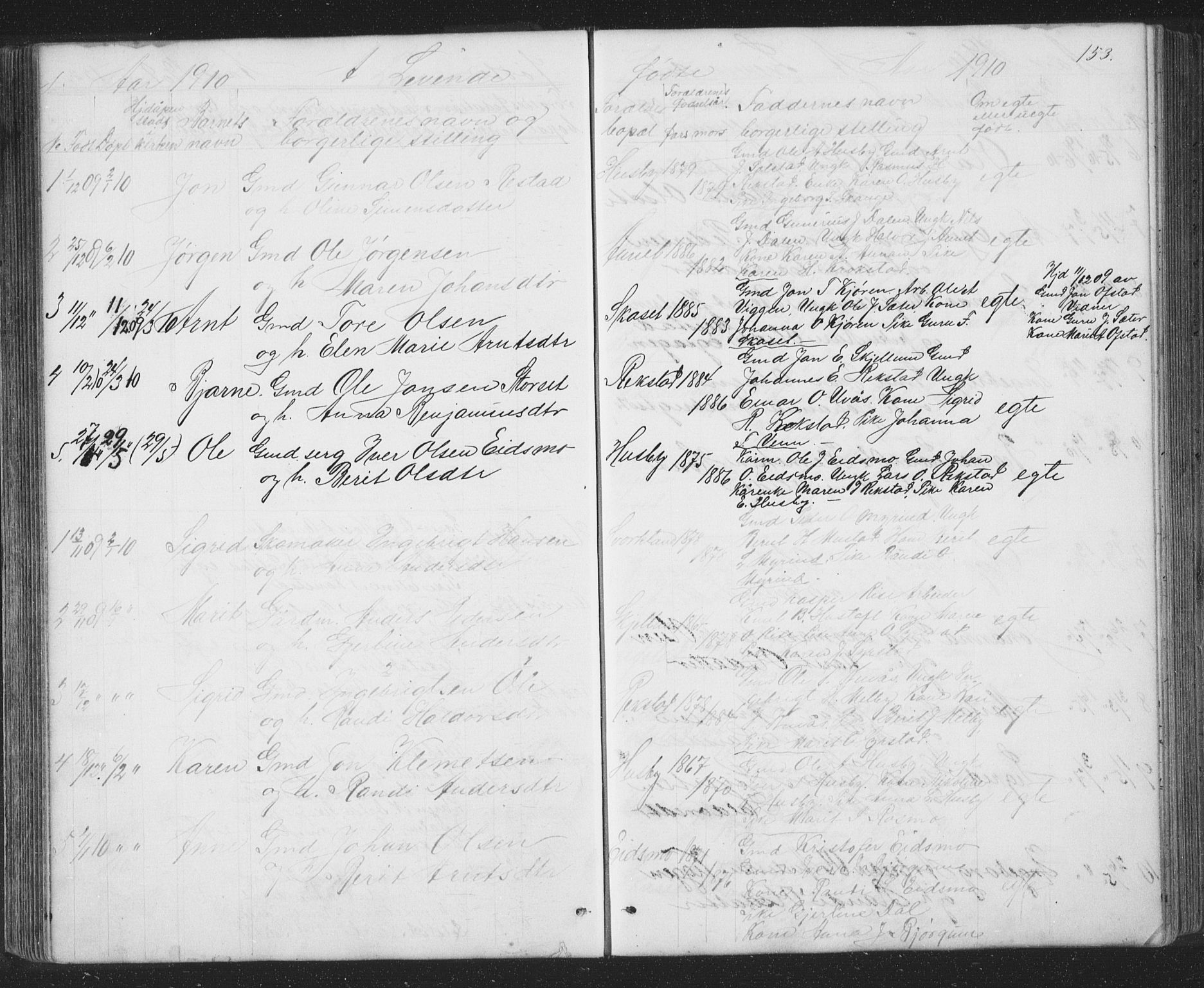 Ministerialprotokoller, klokkerbøker og fødselsregistre - Sør-Trøndelag, SAT/A-1456/667/L0798: Klokkerbok nr. 667C03, 1867-1929, s. 153