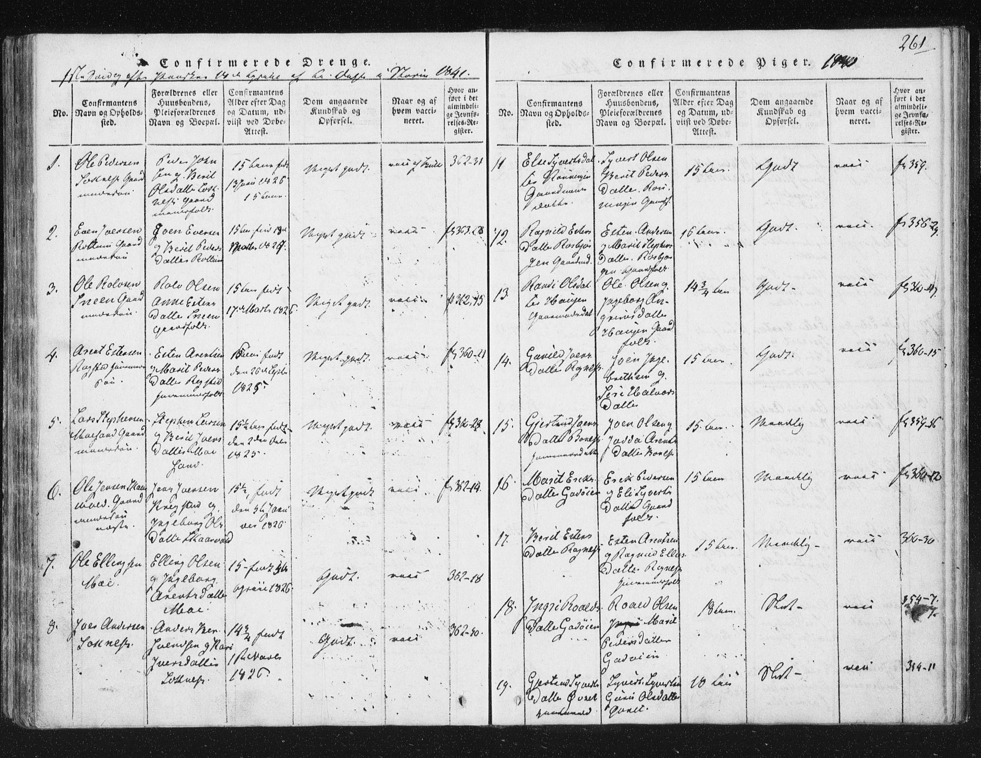 Ministerialprotokoller, klokkerbøker og fødselsregistre - Sør-Trøndelag, AV/SAT-A-1456/687/L0996: Ministerialbok nr. 687A04, 1816-1842, s. 261