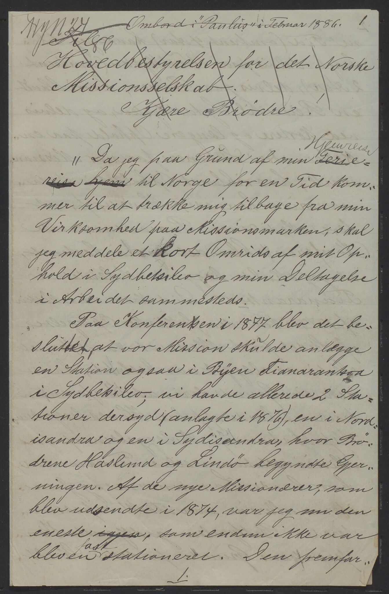 Det Norske Misjonsselskap - hovedadministrasjonen, VID/MA-A-1045/D/Da/Daa/L0036/0011: Konferansereferat og årsberetninger / Konferansereferat fra Madagaskar Innland., 1886, s. 1