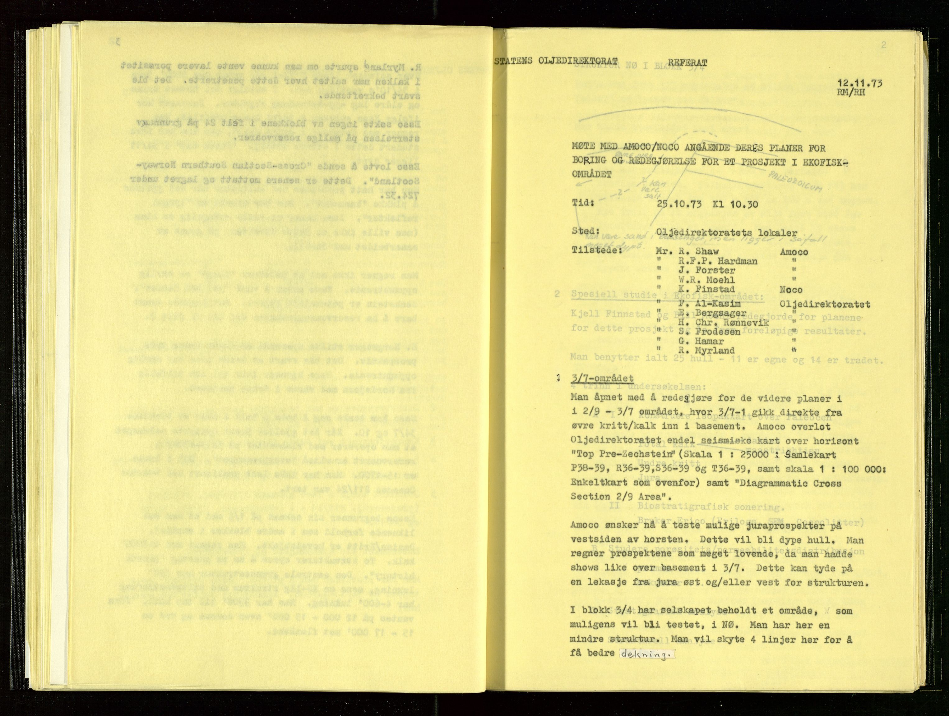 Oljedirektoratet, AV/SAST-A-101366/Aa/L0001: Referatprotokoller, 1973