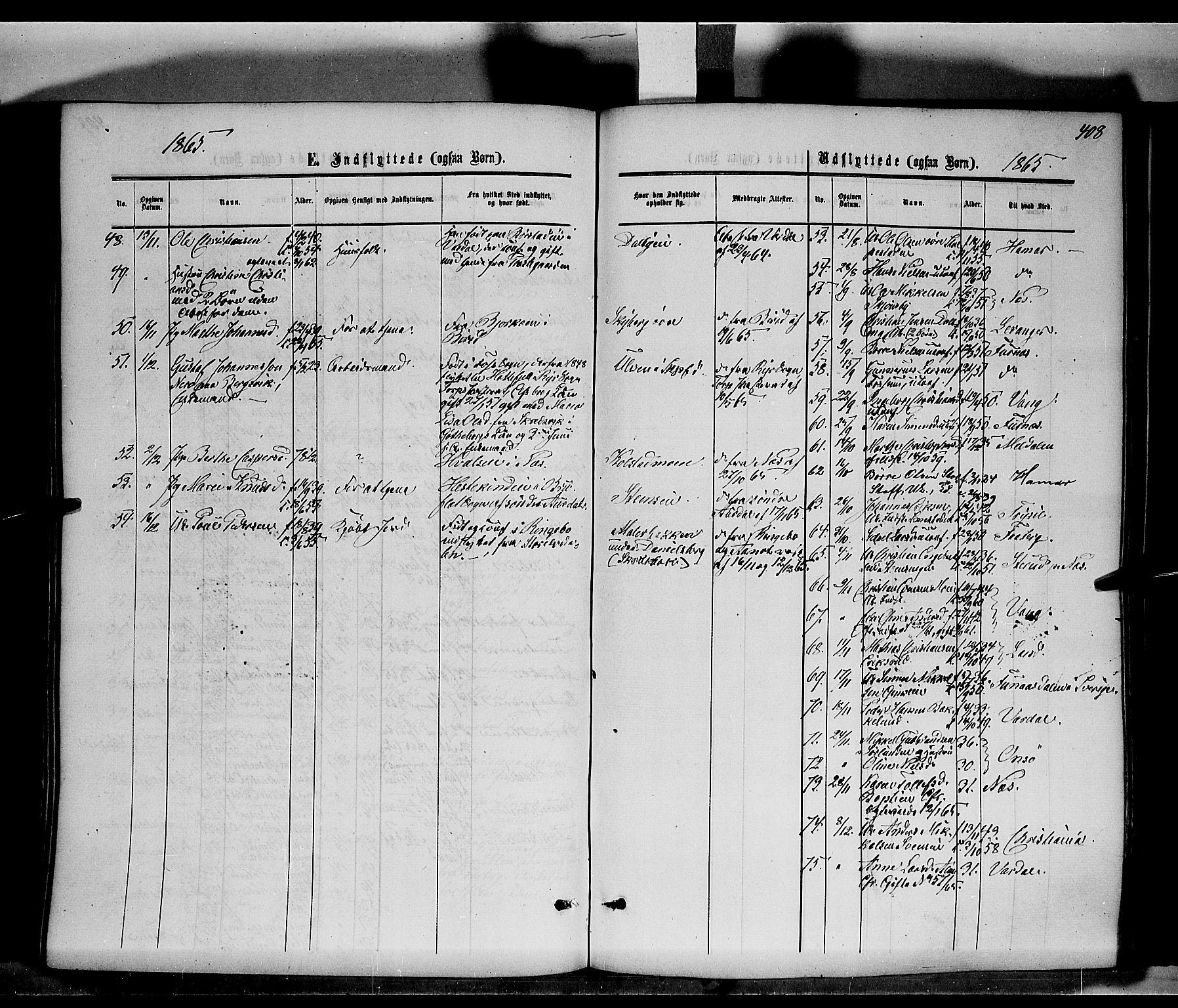 Ringsaker prestekontor, AV/SAH-PREST-014/K/Ka/L0010: Ministerialbok nr. 10, 1861-1869, s. 408