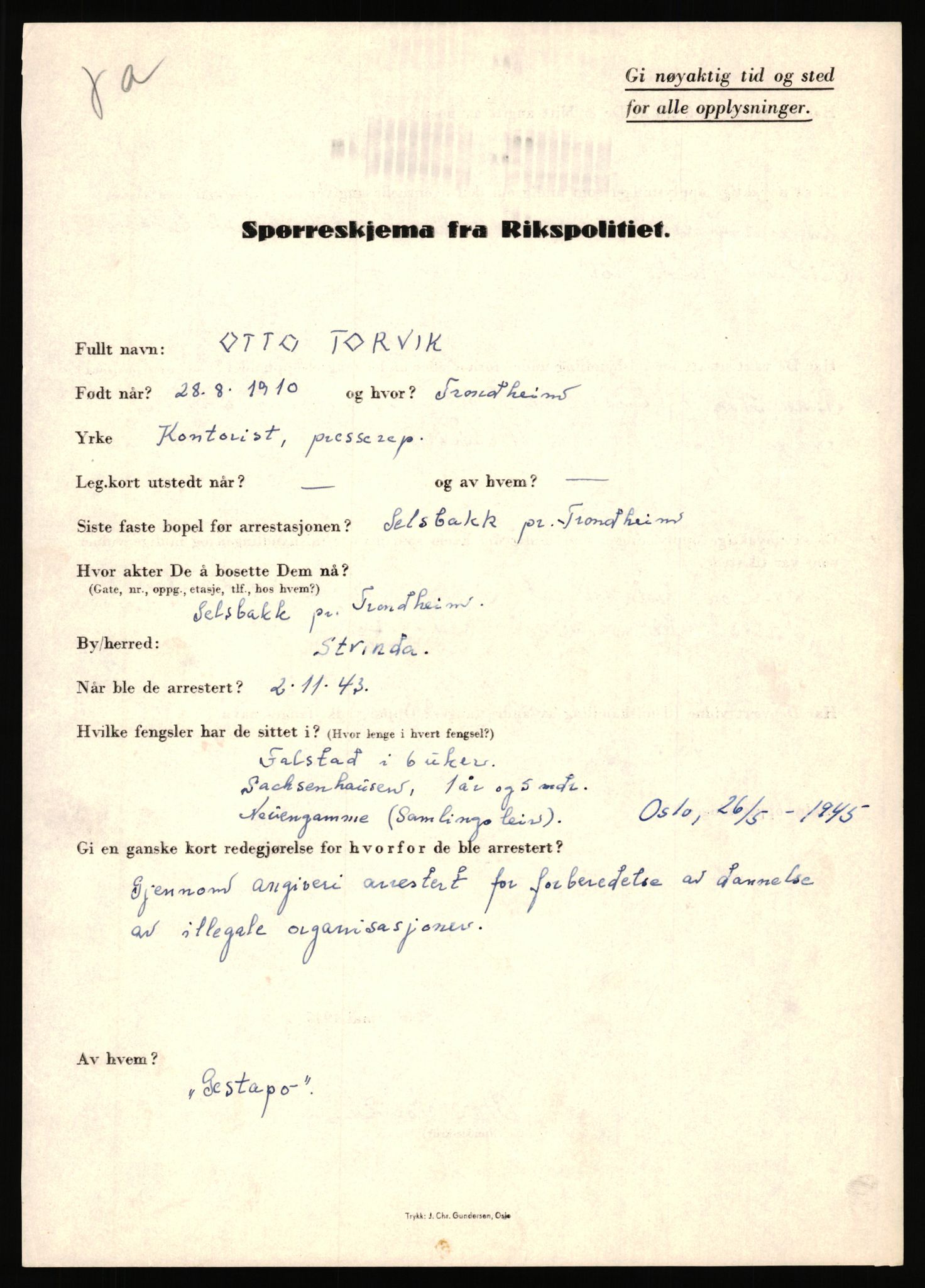 Rikspolitisjefen, AV/RA-S-1560/L/L0017: Tidemann, Hermann G. - Veum, Tjostolv, 1940-1945, s. 363