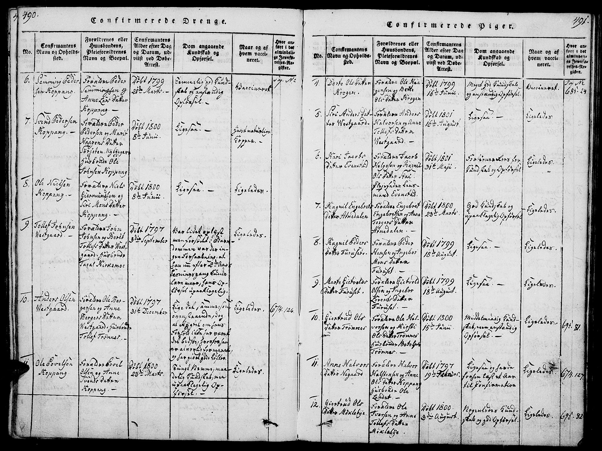 Åmot prestekontor, Hedmark, AV/SAH-PREST-056/H/Ha/Haa/L0005: Ministerialbok nr. 5, 1815-1841, s. 490-491