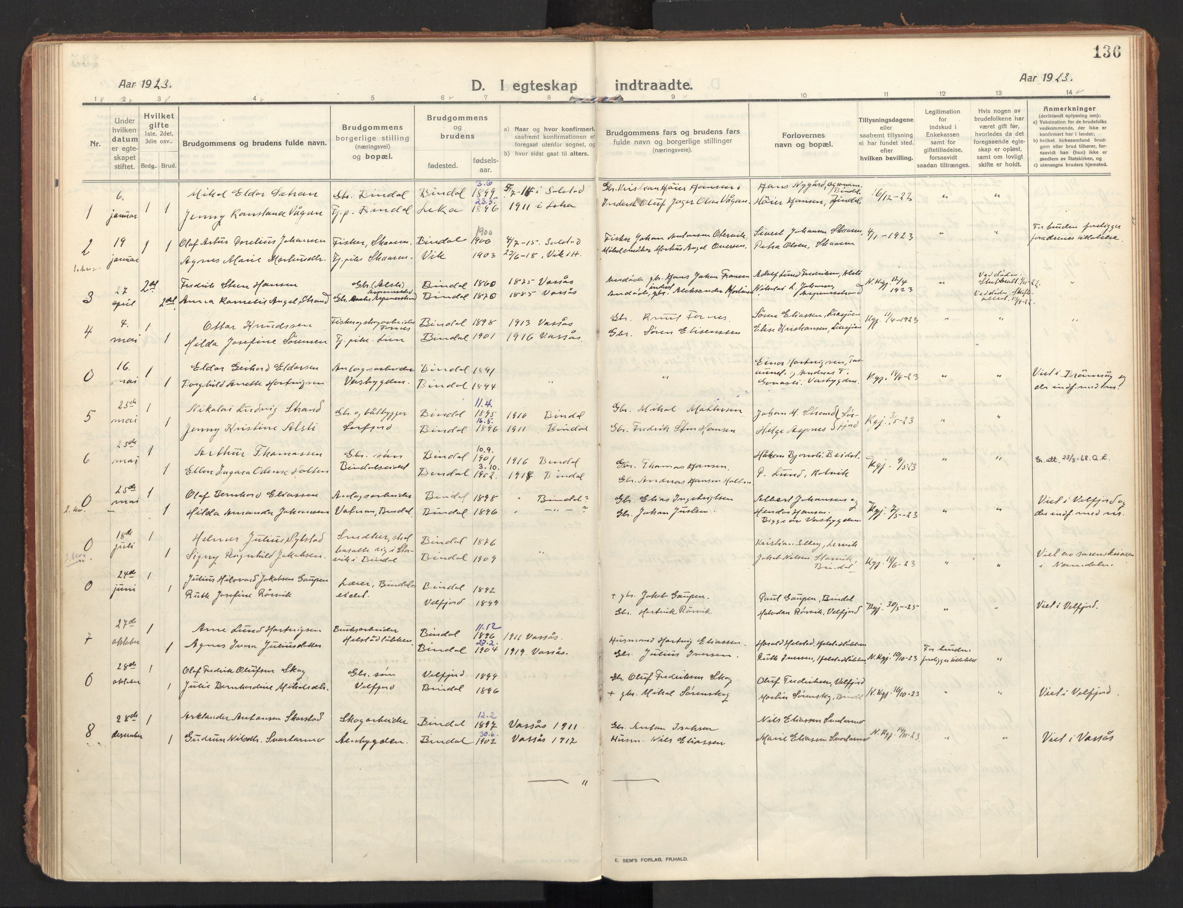 Ministerialprotokoller, klokkerbøker og fødselsregistre - Nordland, AV/SAT-A-1459/810/L0156: Ministerialbok nr. 810A15, 1915-1930, s. 136
