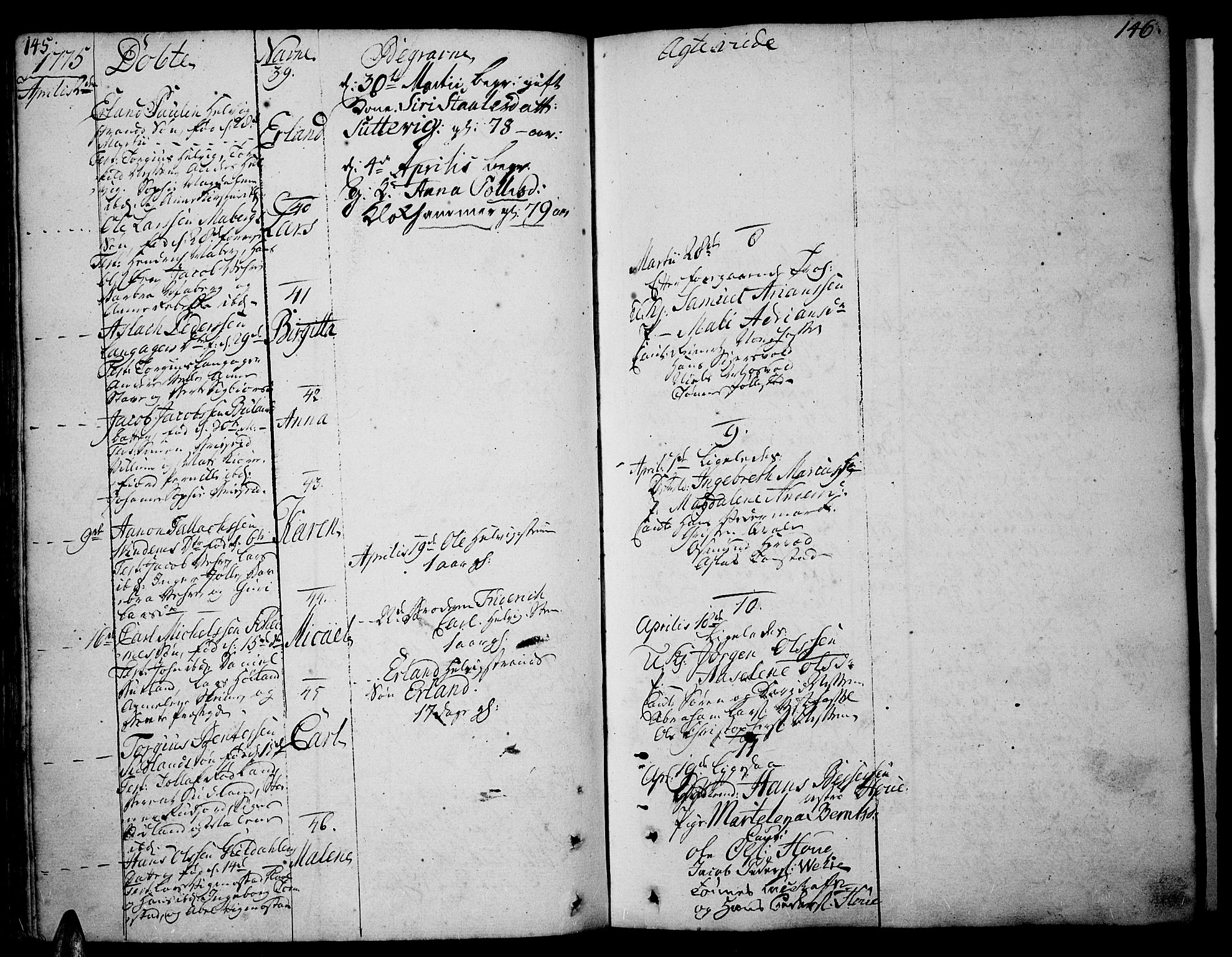 Lista sokneprestkontor, AV/SAK-1111-0027/F/Fa/L0004: Ministerialbok nr. A 4, 1768-1794, s. 145-146