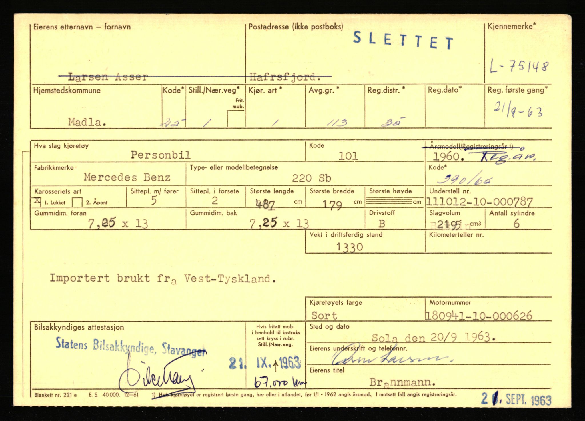 Stavanger trafikkstasjon, AV/SAST-A-101942/0/F/L0068: L-75000 - L-76799, 1930-1971, s. 195