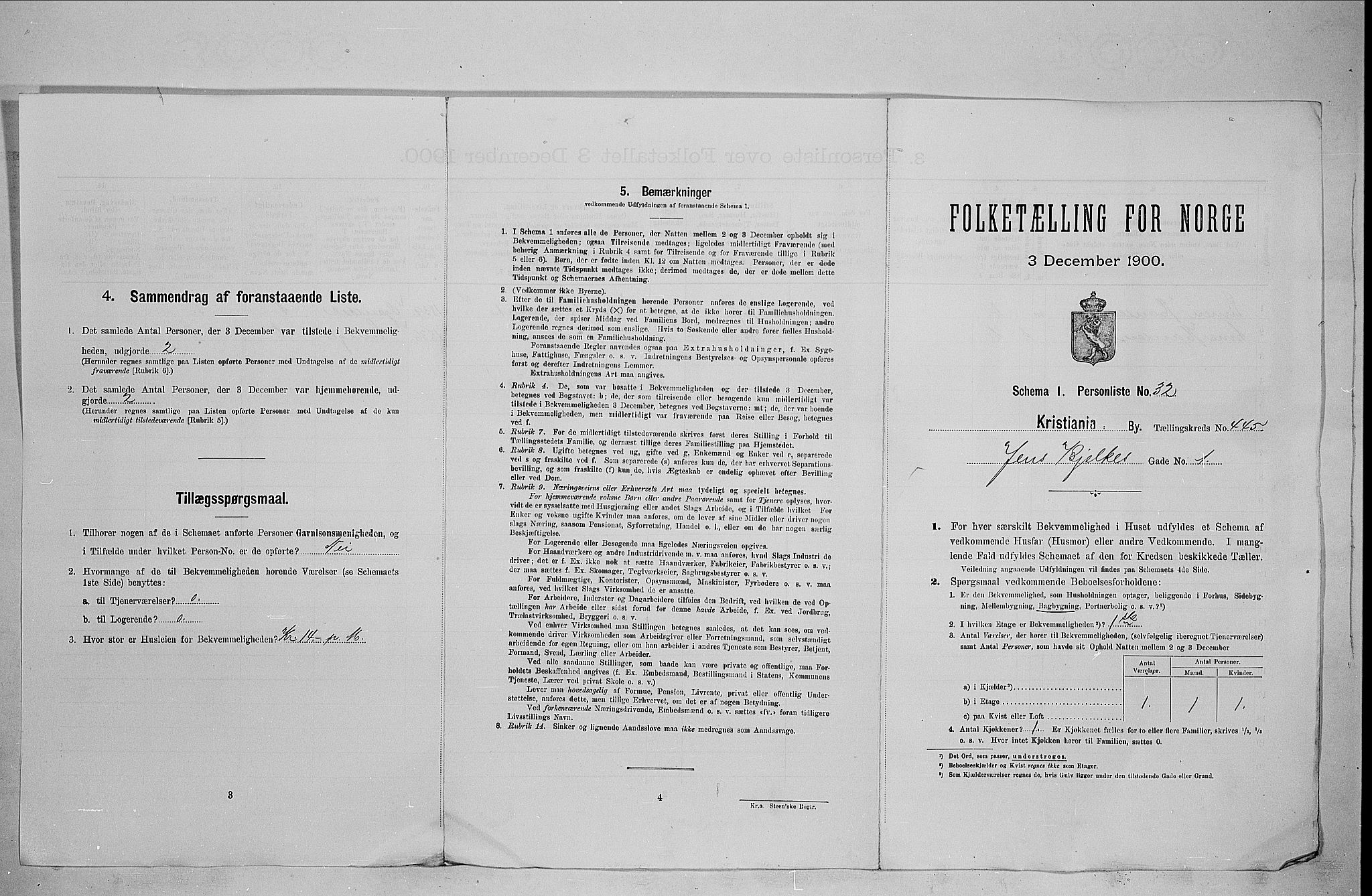 SAO, Folketelling 1900 for 0301 Kristiania kjøpstad, 1900, s. 42627