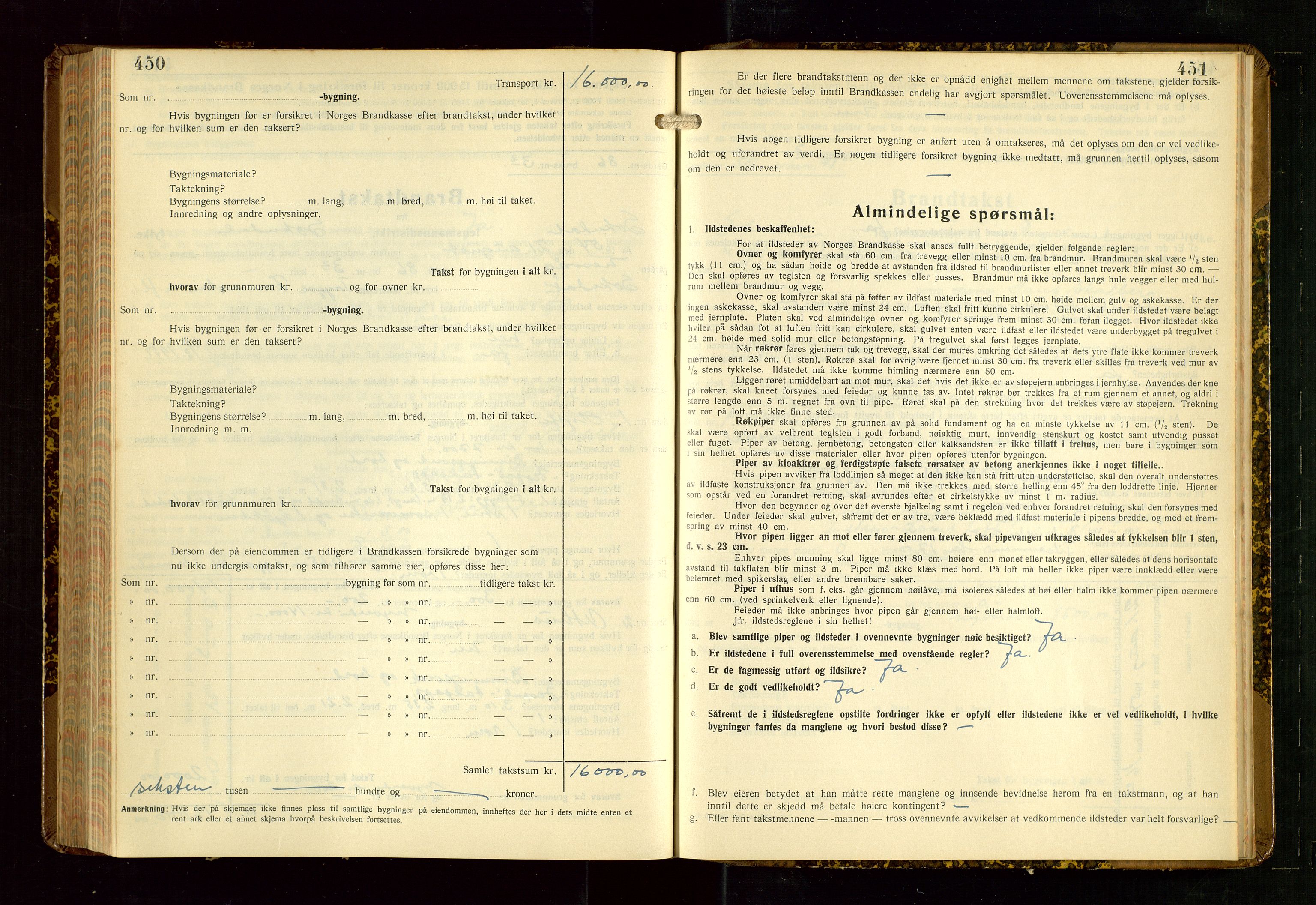 Sokndal lensmannskontor, AV/SAST-A-100417/Gob/L0008: "Brandtakst-Protokoll", 1937-1955, s. 450-451