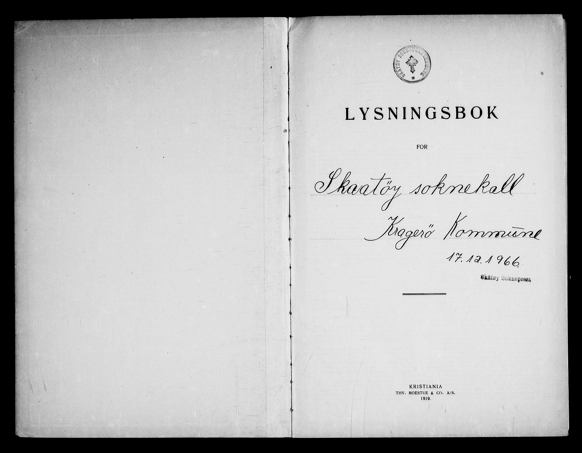 Skåtøy kirkebøker, AV/SAKO-A-304/H/Ha/L0002: Lysningsprotokoll nr. 2, 1962-1968