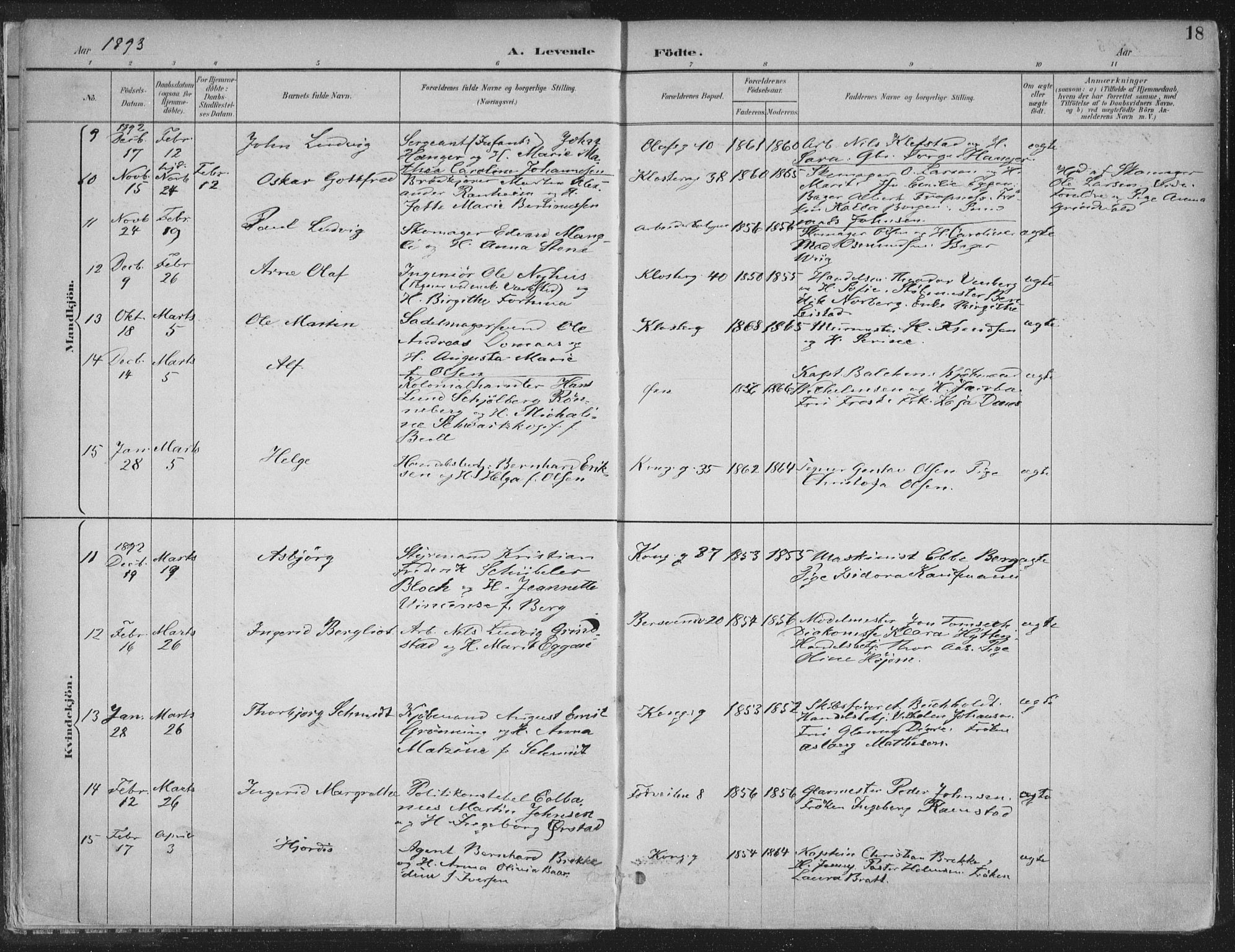 Ministerialprotokoller, klokkerbøker og fødselsregistre - Sør-Trøndelag, SAT/A-1456/601/L0062: Ministerialbok nr. 601A30, 1891-1911, s. 18