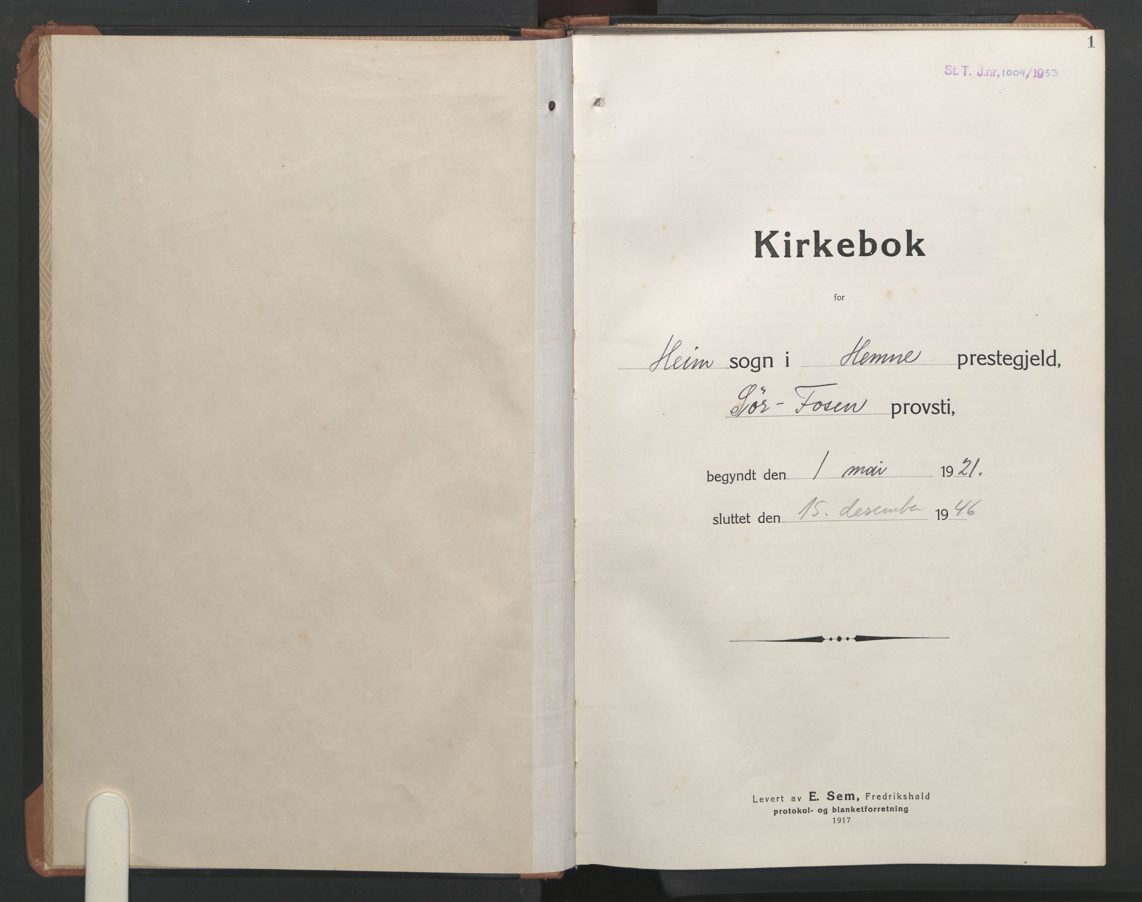 Ministerialprotokoller, klokkerbøker og fødselsregistre - Sør-Trøndelag, AV/SAT-A-1456/633/L0521: Klokkerbok nr. 633C03, 1921-1946