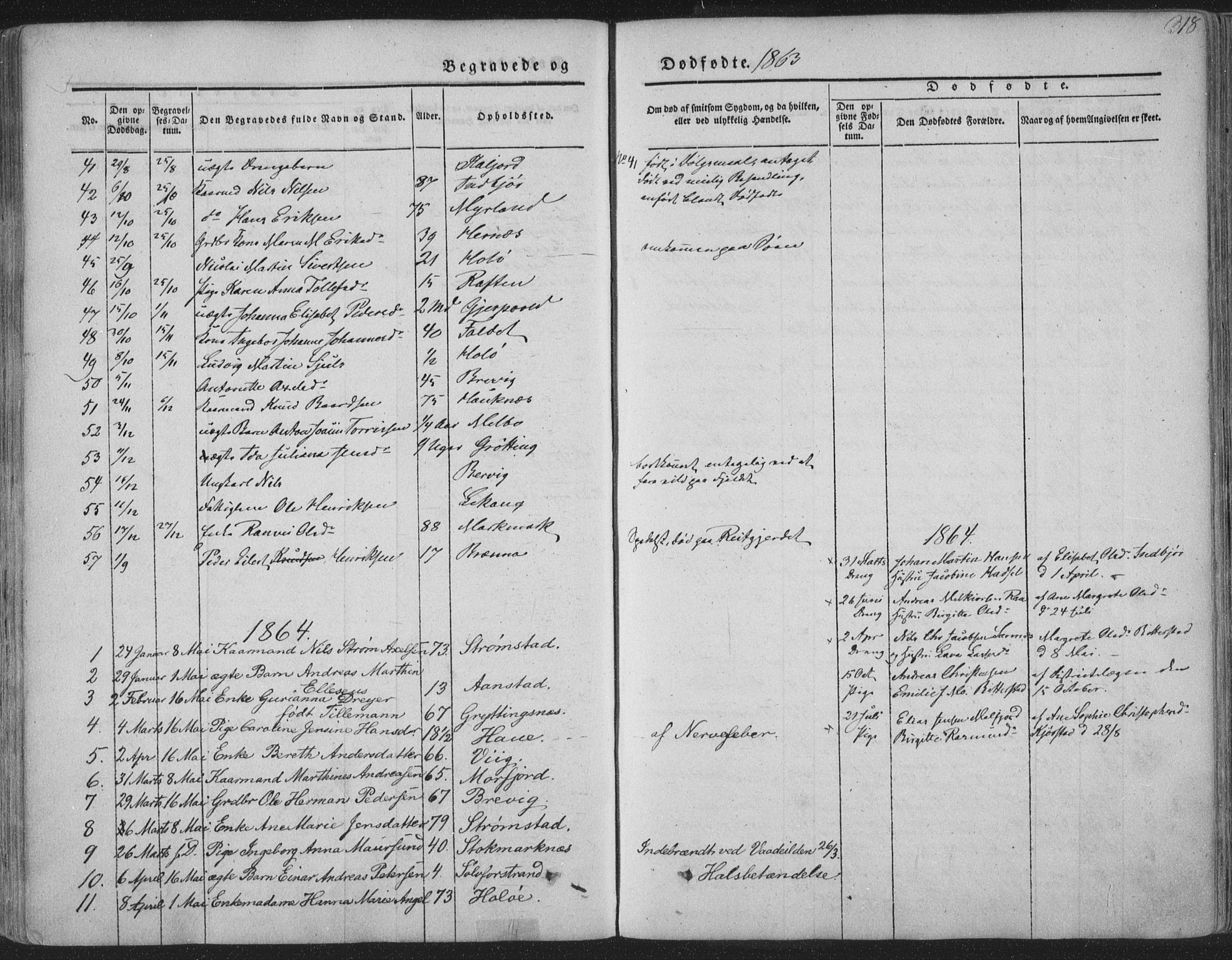 Ministerialprotokoller, klokkerbøker og fødselsregistre - Nordland, SAT/A-1459/888/L1241: Ministerialbok nr. 888A07, 1849-1869, s. 318