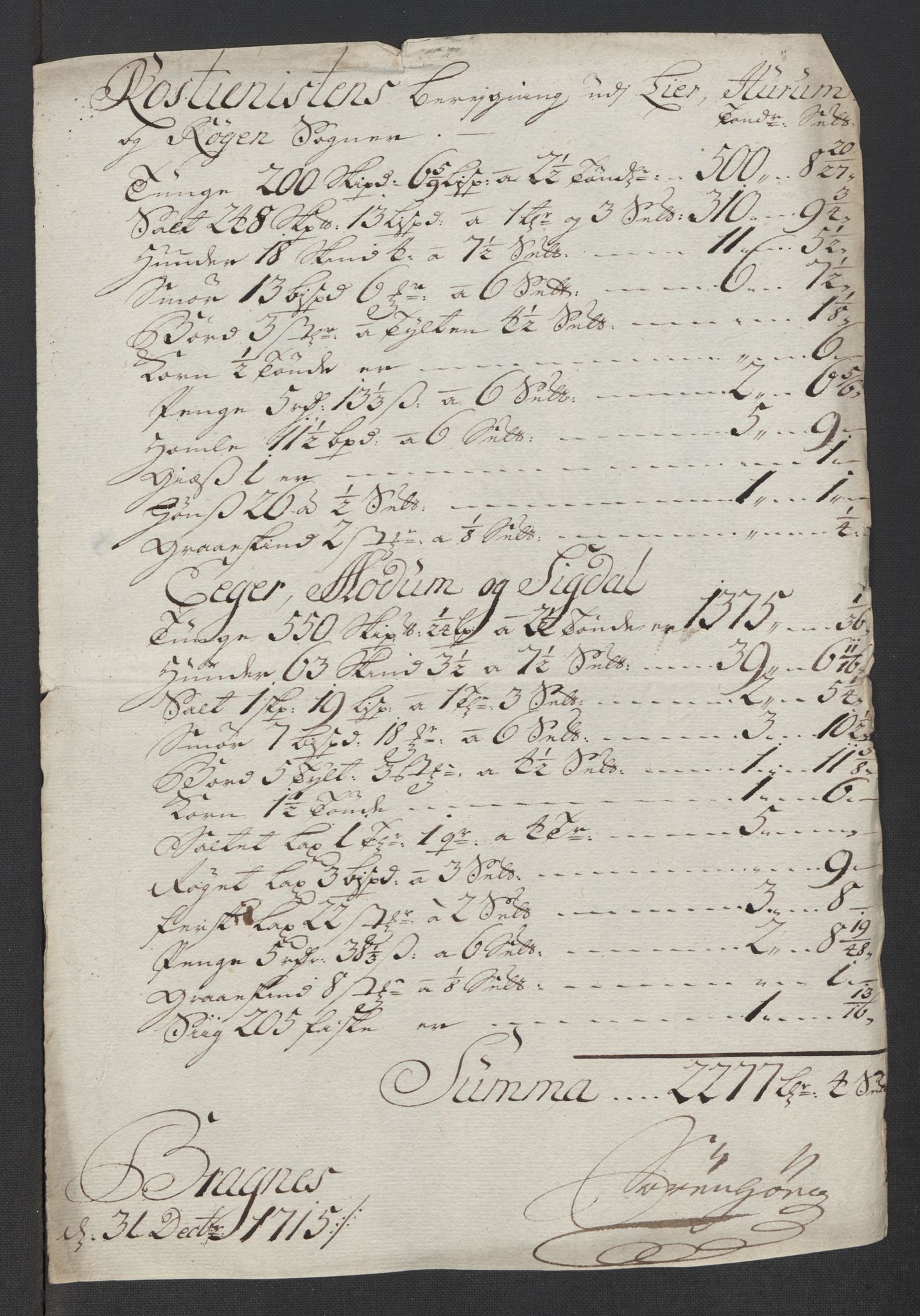 Rentekammeret inntil 1814, Reviderte regnskaper, Fogderegnskap, AV/RA-EA-4092/R31/L1710: Fogderegnskap Hurum, Røyken, Eiker, Lier og Buskerud, 1715-1716, s. 20