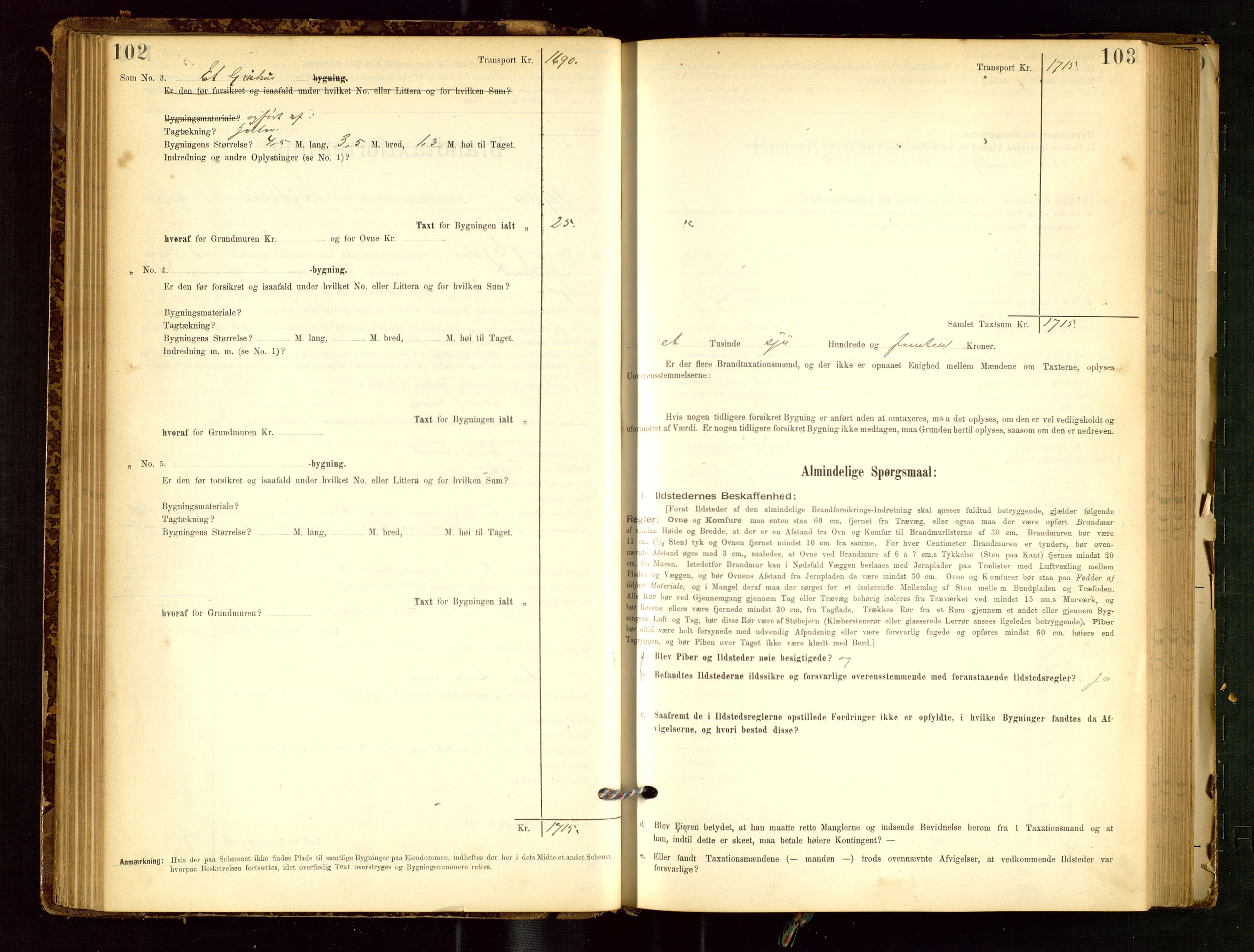 Skjold lensmannskontor, AV/SAST-A-100182/Gob/L0001: "Brandtaxationsprotokol for Skjold Lensmandsdistrikt Ryfylke Fogderi", 1894-1939, s. 102-103