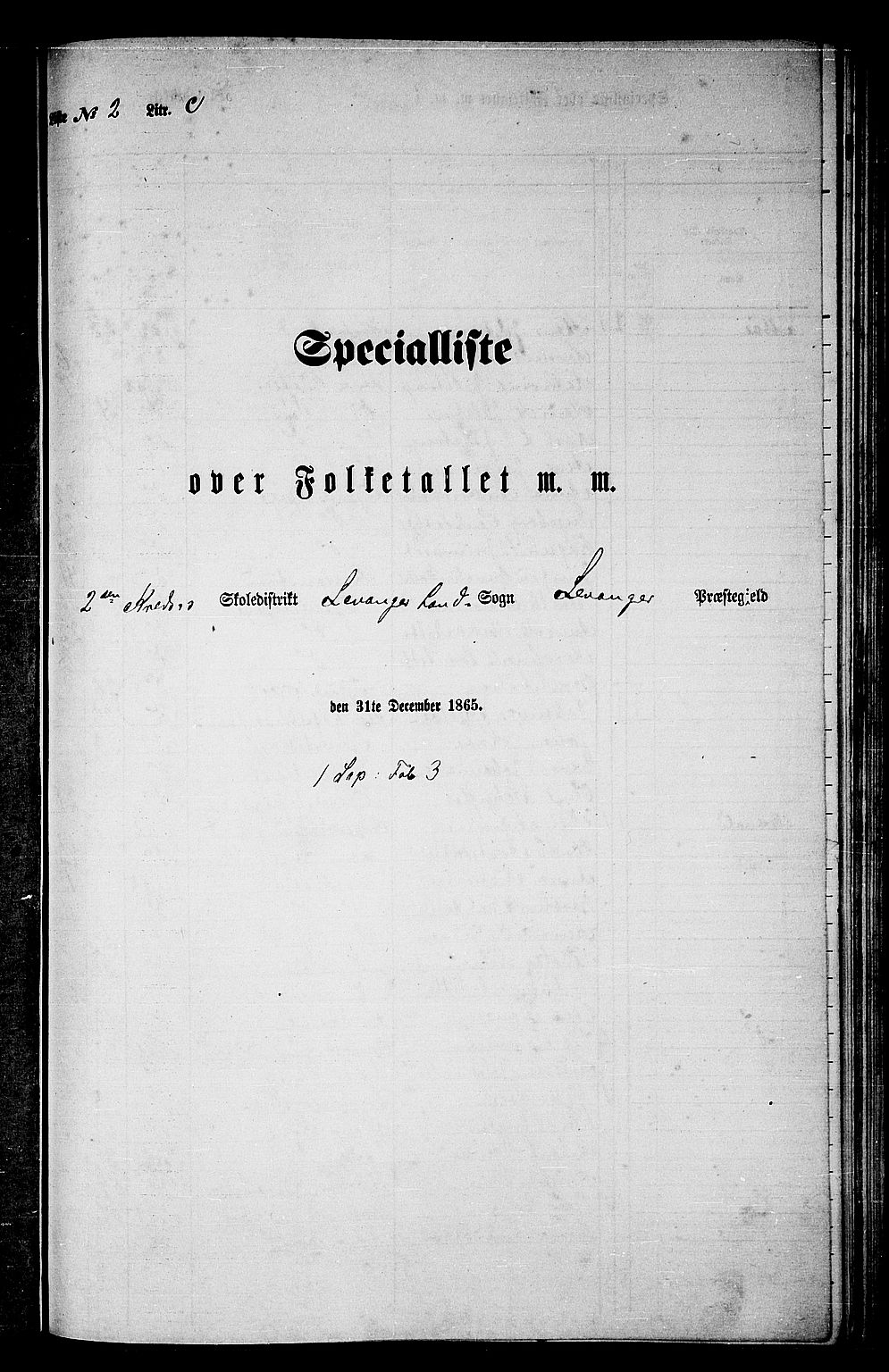 RA, Folketelling 1865 for 1720L Levanger prestegjeld, Levanger landsokn, 1865, s. 52