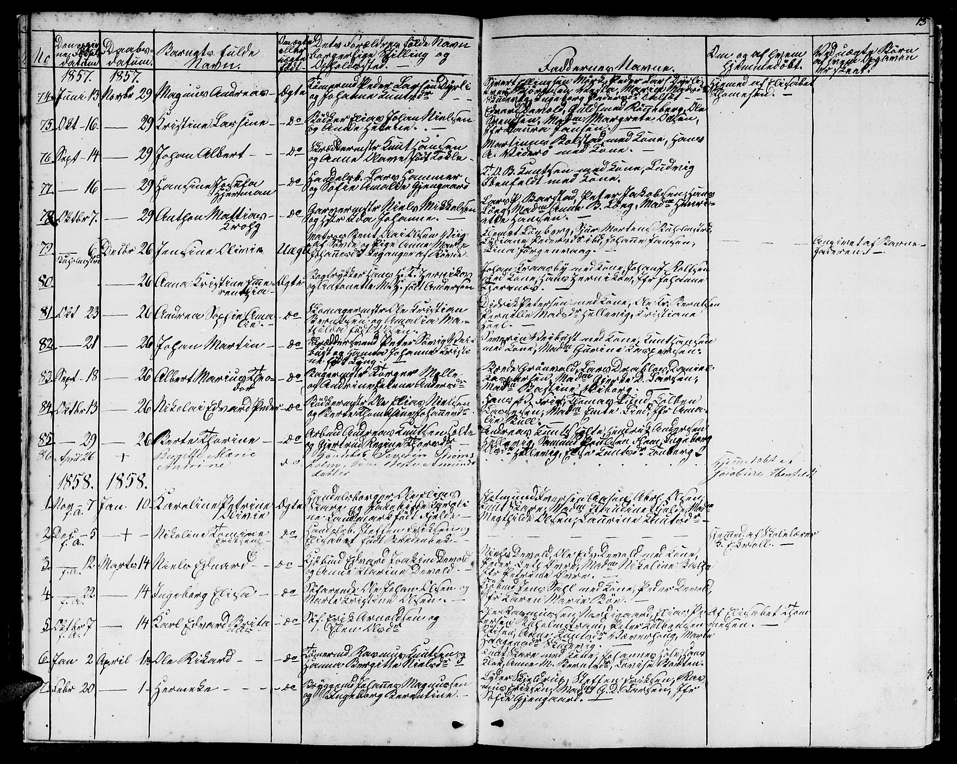 Ministerialprotokoller, klokkerbøker og fødselsregistre - Møre og Romsdal, AV/SAT-A-1454/529/L0464: Klokkerbok nr. 529C01, 1855-1867, s. 13